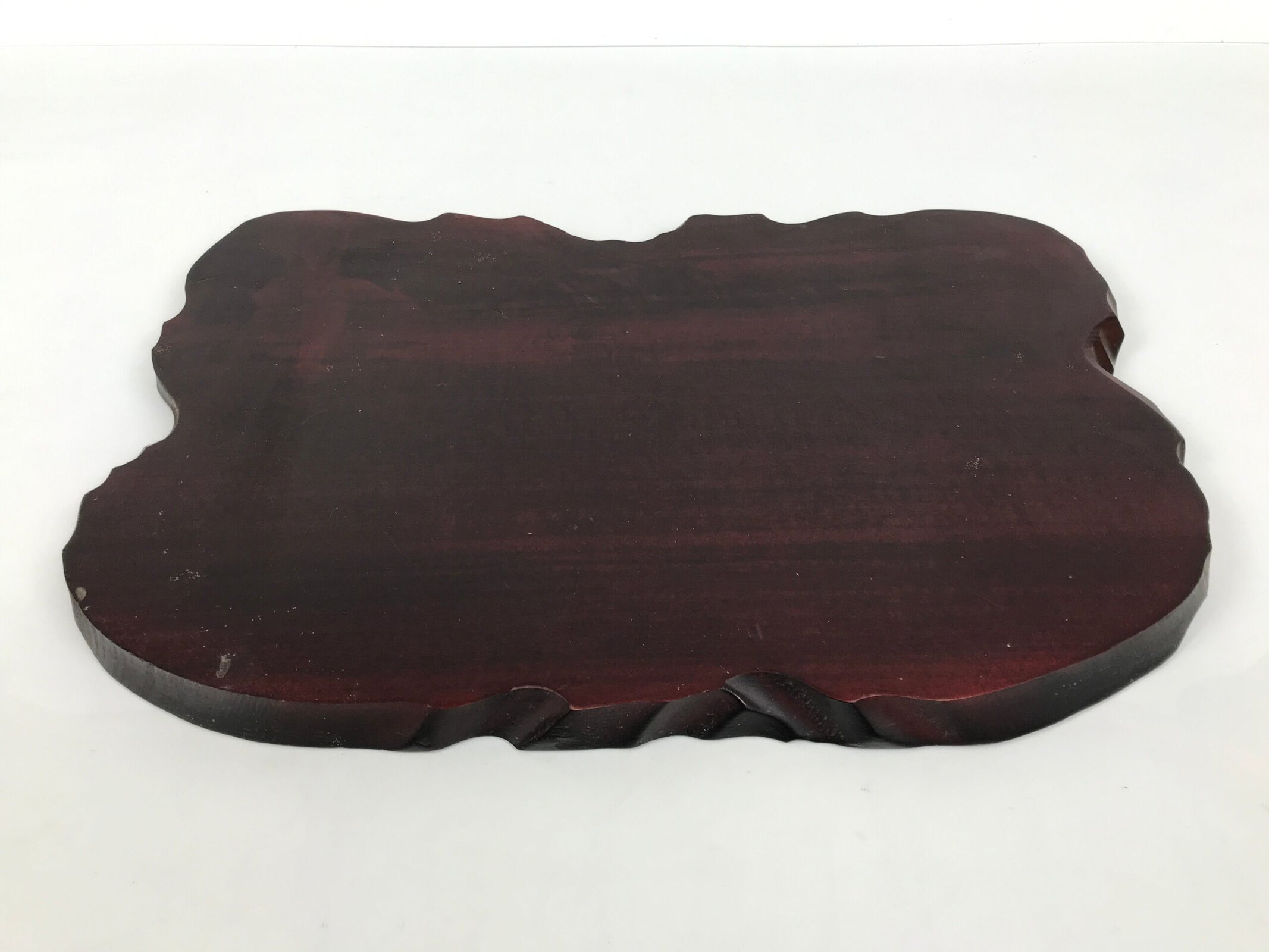 Japanese Wooden Flower Vase Stand Vtg Unique Kadai Board Ikebana Bonsai WT602