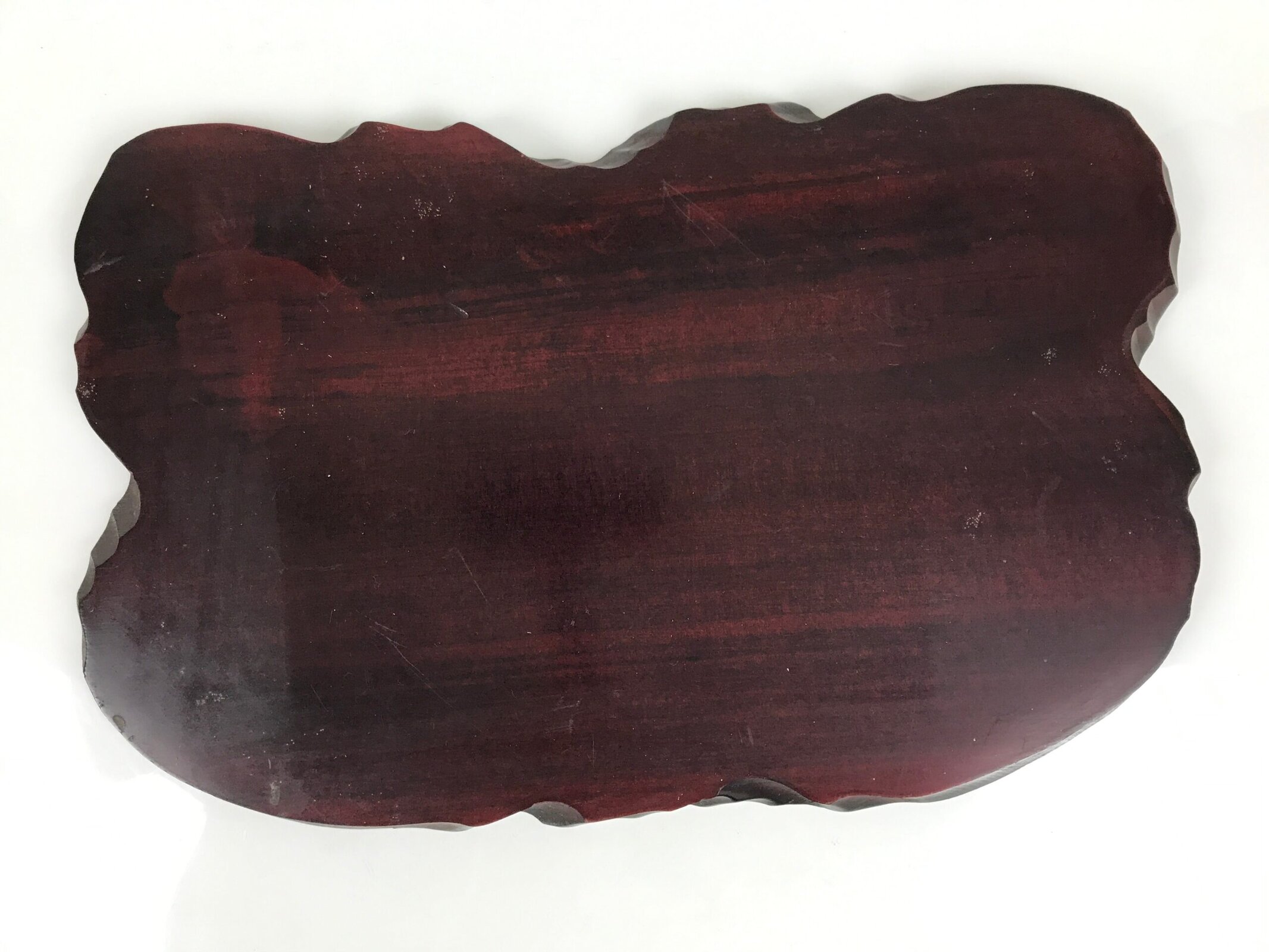 Japanese Wooden Flower Vase Stand Vtg Unique Kadai Board Ikebana Bonsai WT602