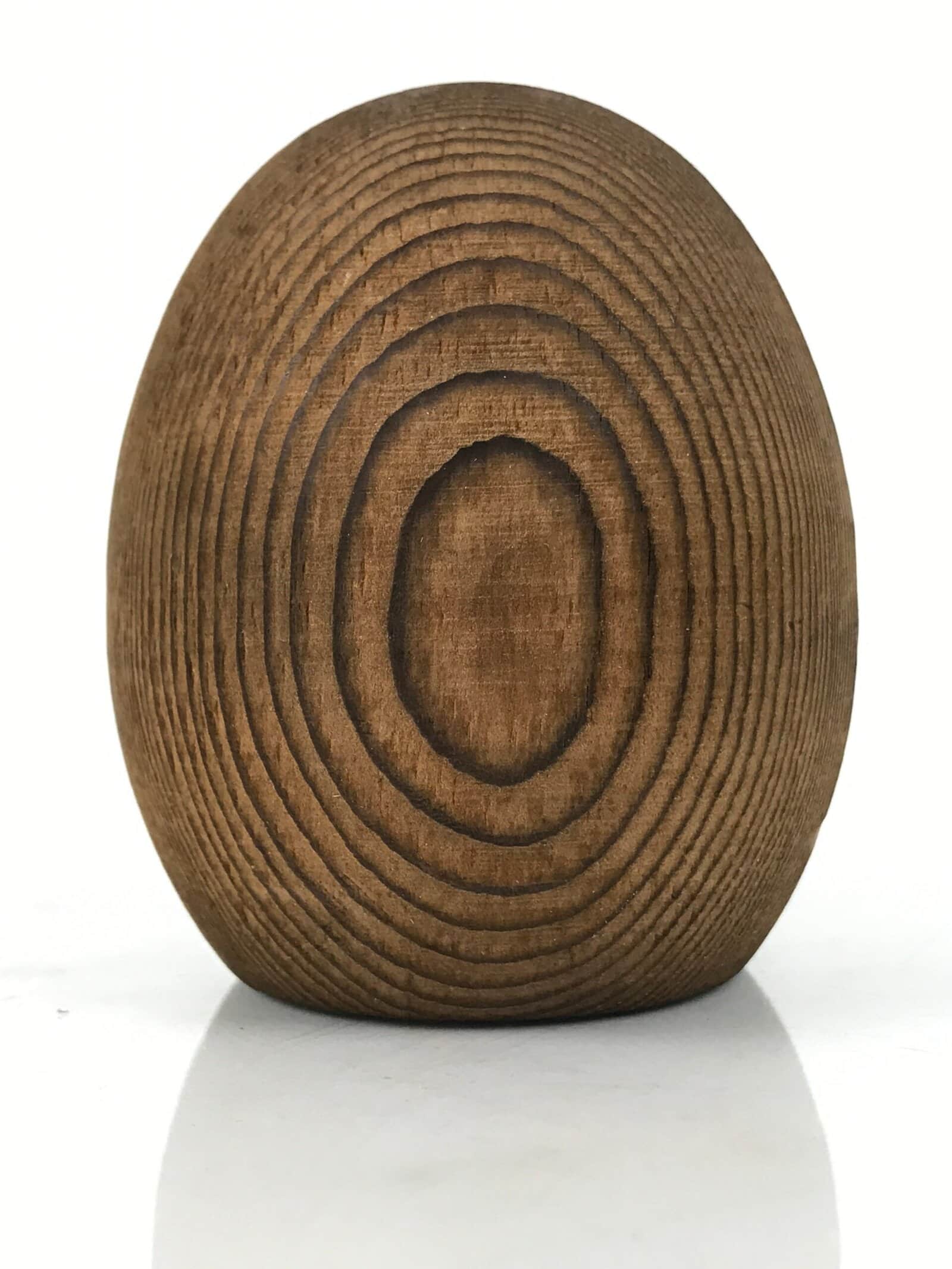 Japanese Wooden Kokeshi Doll Vtg Figurine Daruma Kiso Magma Brown Black KF811