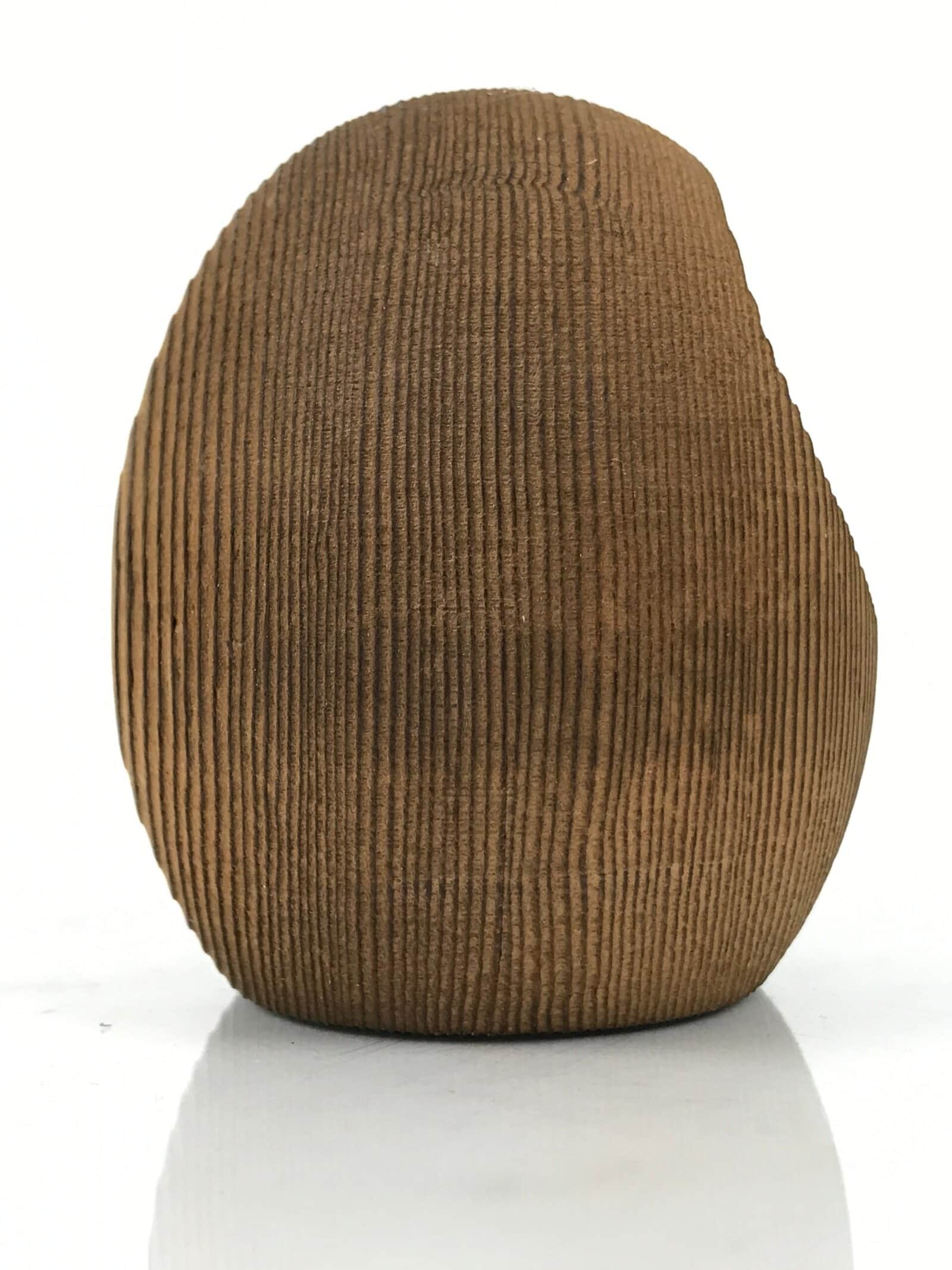 Japanese Wooden Kokeshi Doll Vtg Figurine Daruma Kiso Magma Brown Black KF811