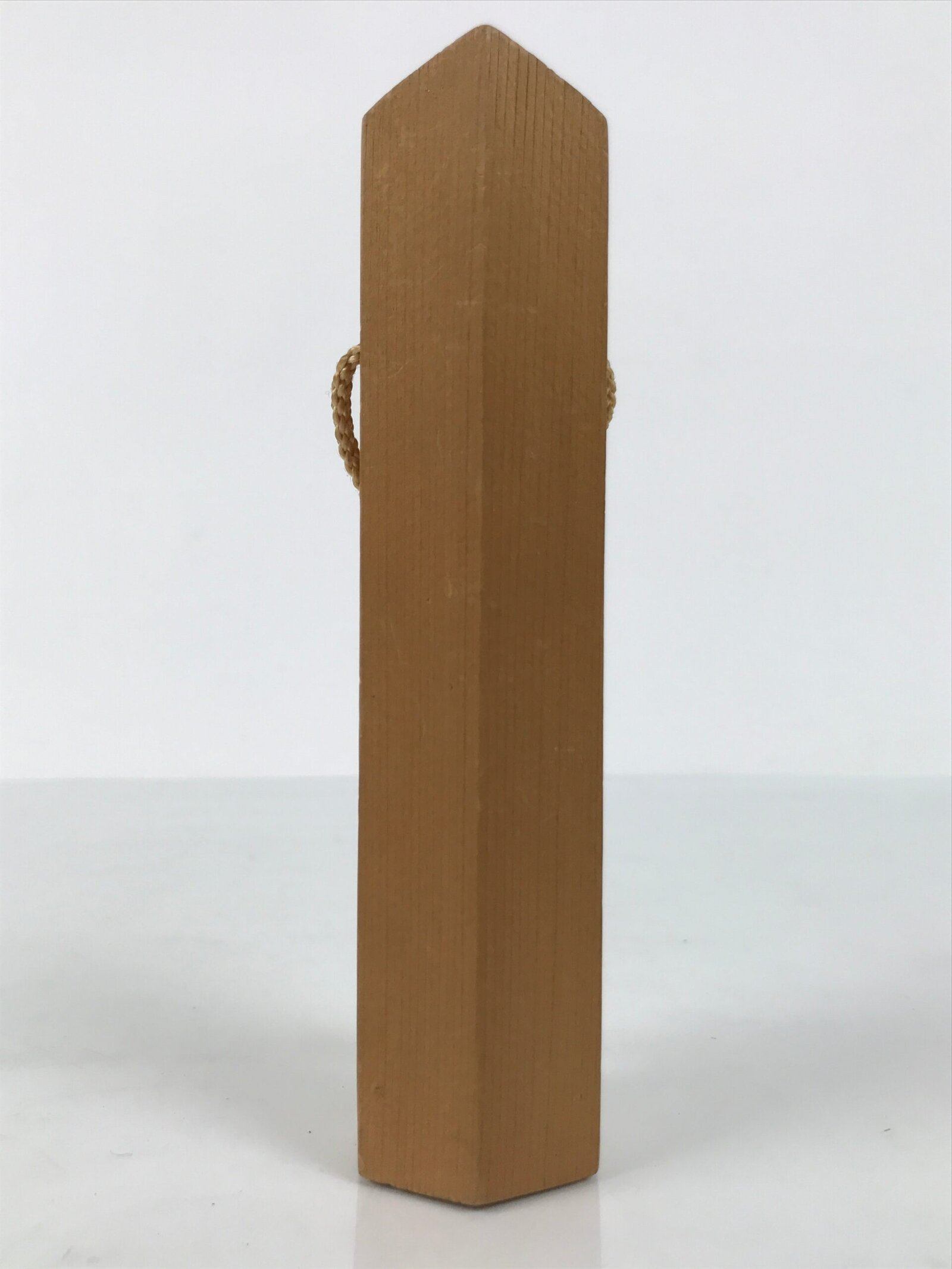 Japanese Wooden Kokeshi Doll Vtg Hexagonal Figurine Kisoji Brown White KF813