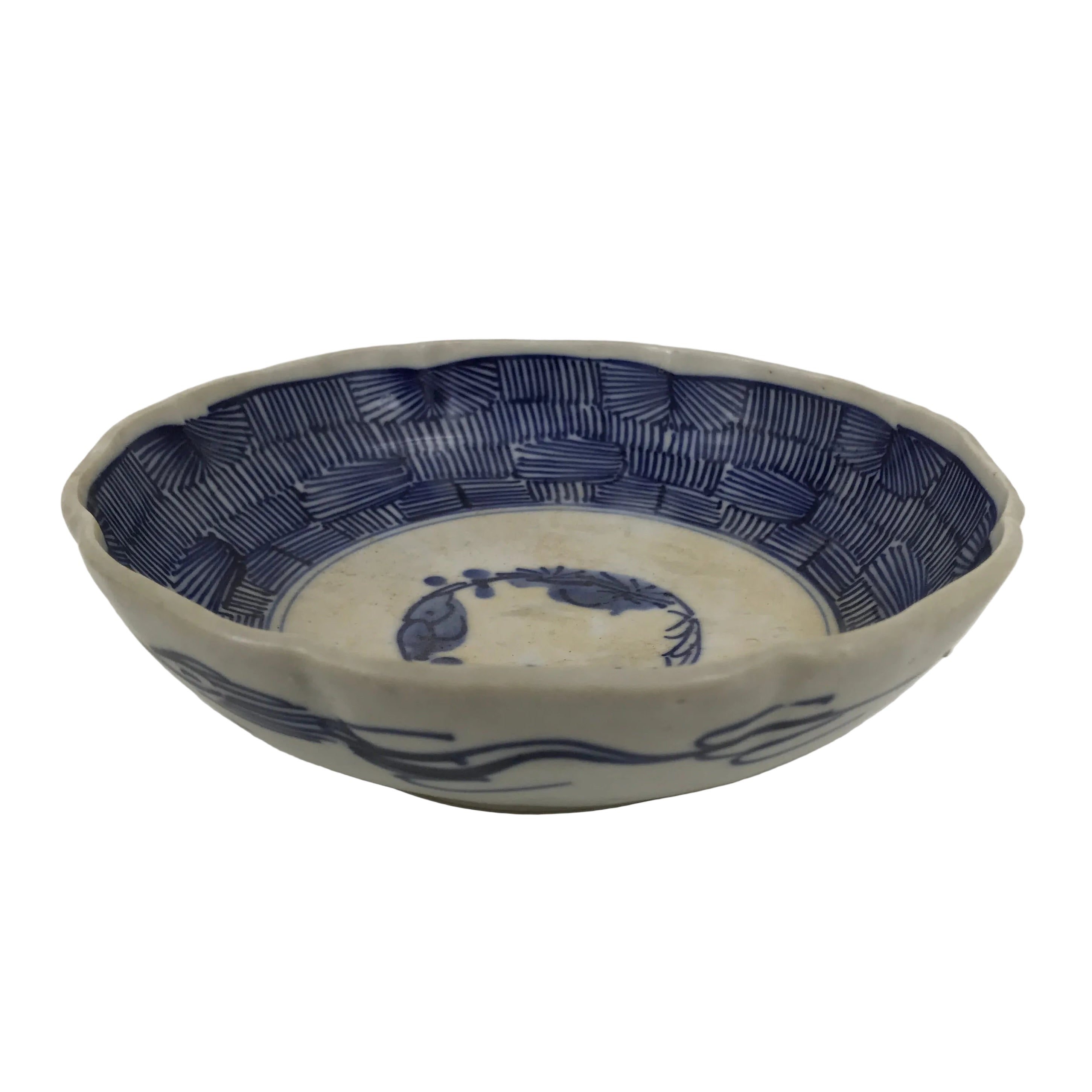 Antique Japanese Ceramic Imari Namasu Small Bowl Sometsuke Kobachi Salad Y555