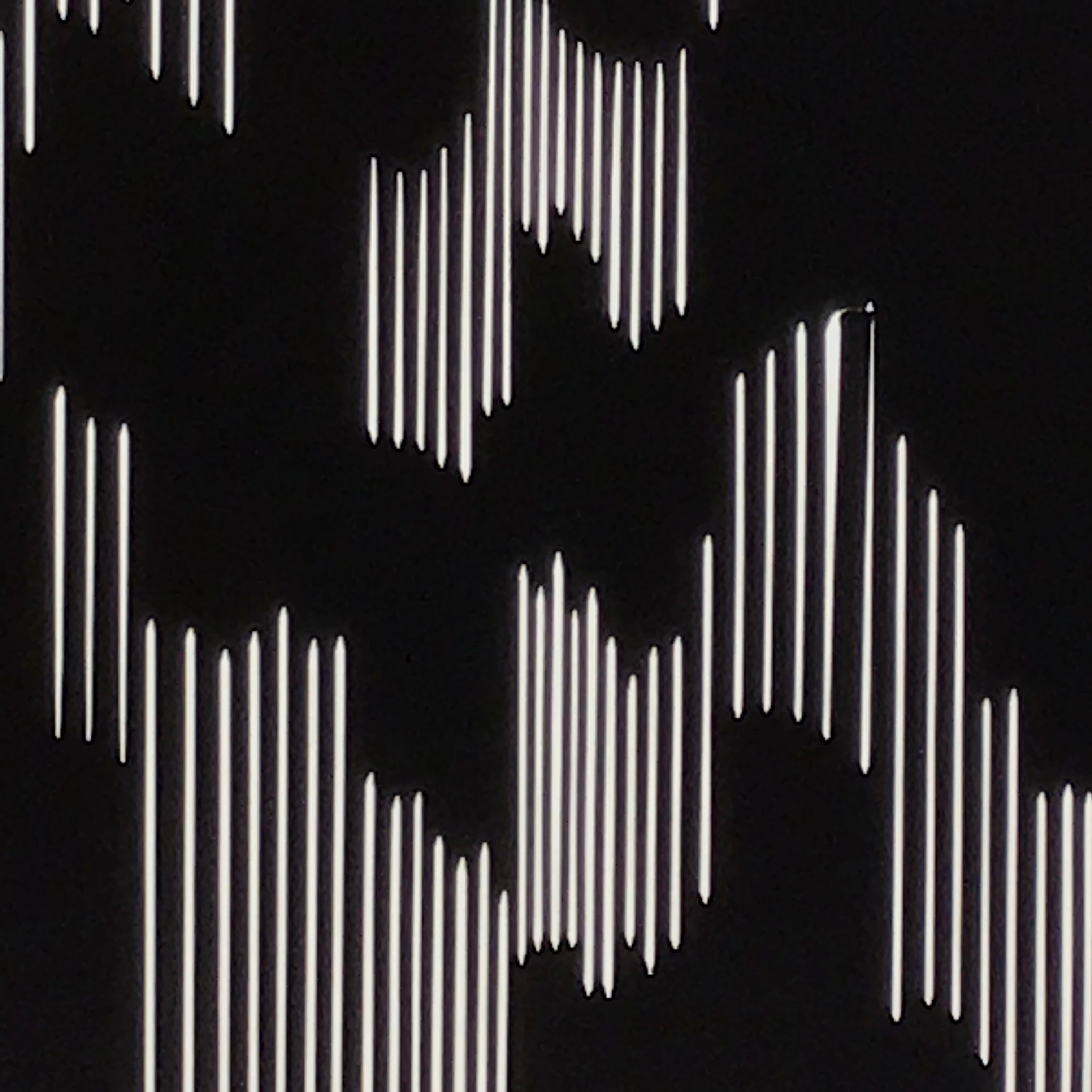 Antique Japanese Katagami Kimono Paper Stencil Background Vertical Lines 4Y656