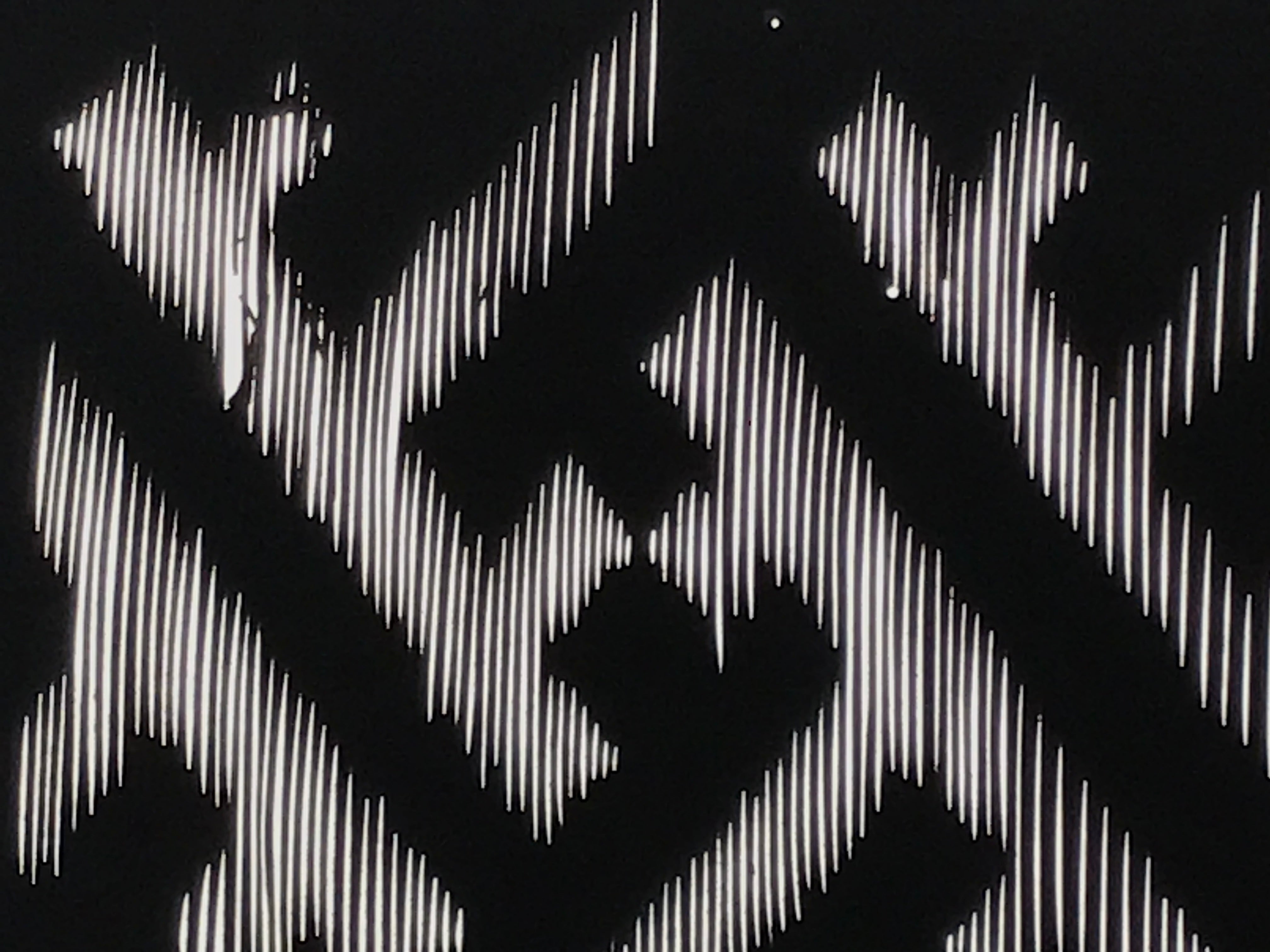 Antique Japanese Katagami Kimono Paper Stencil Buddhist Sayagata Pattern 4Y661