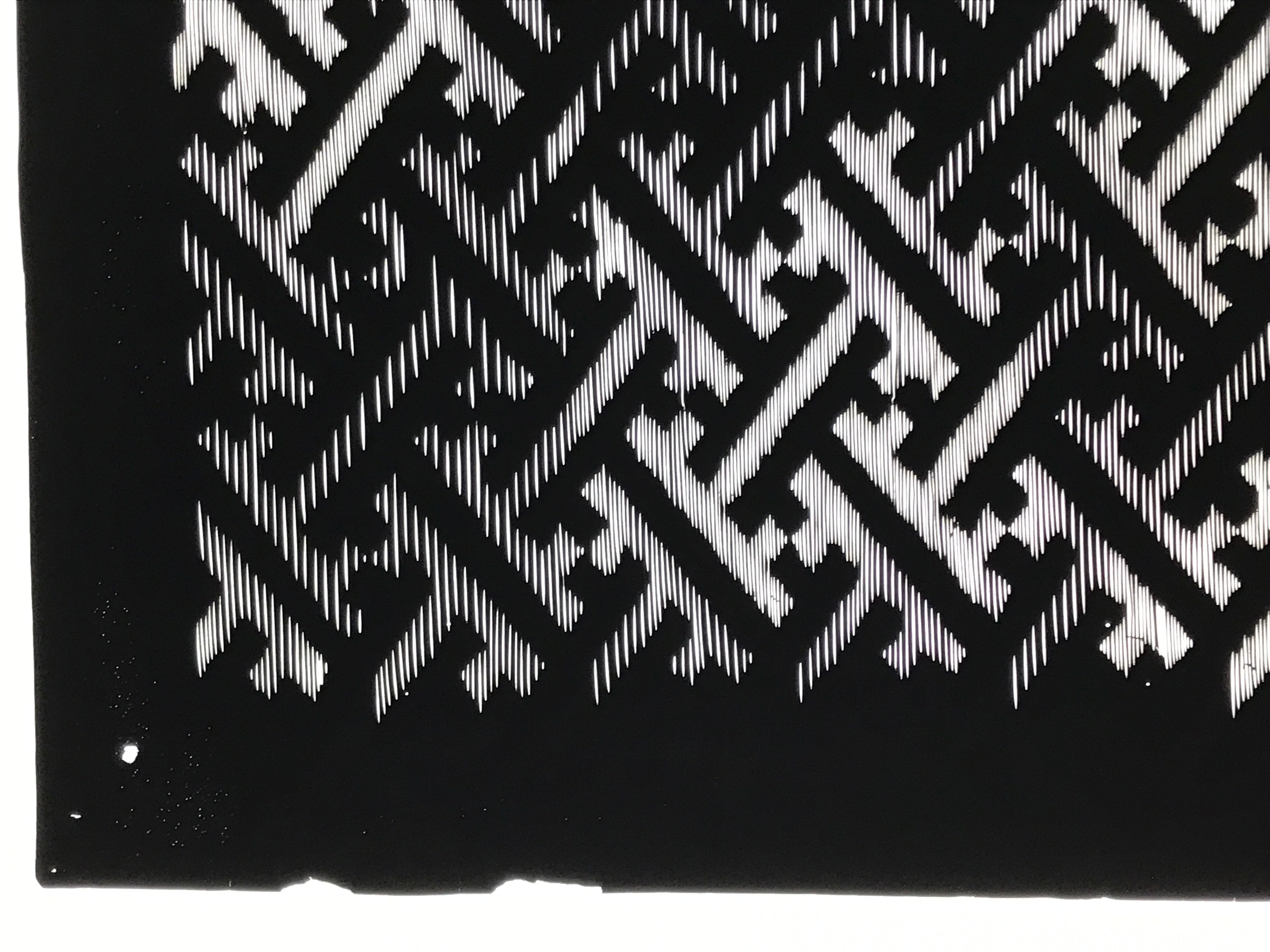 Antique Japanese Katagami Kimono Paper Stencil Buddhist Sayagata Pattern 4Y661