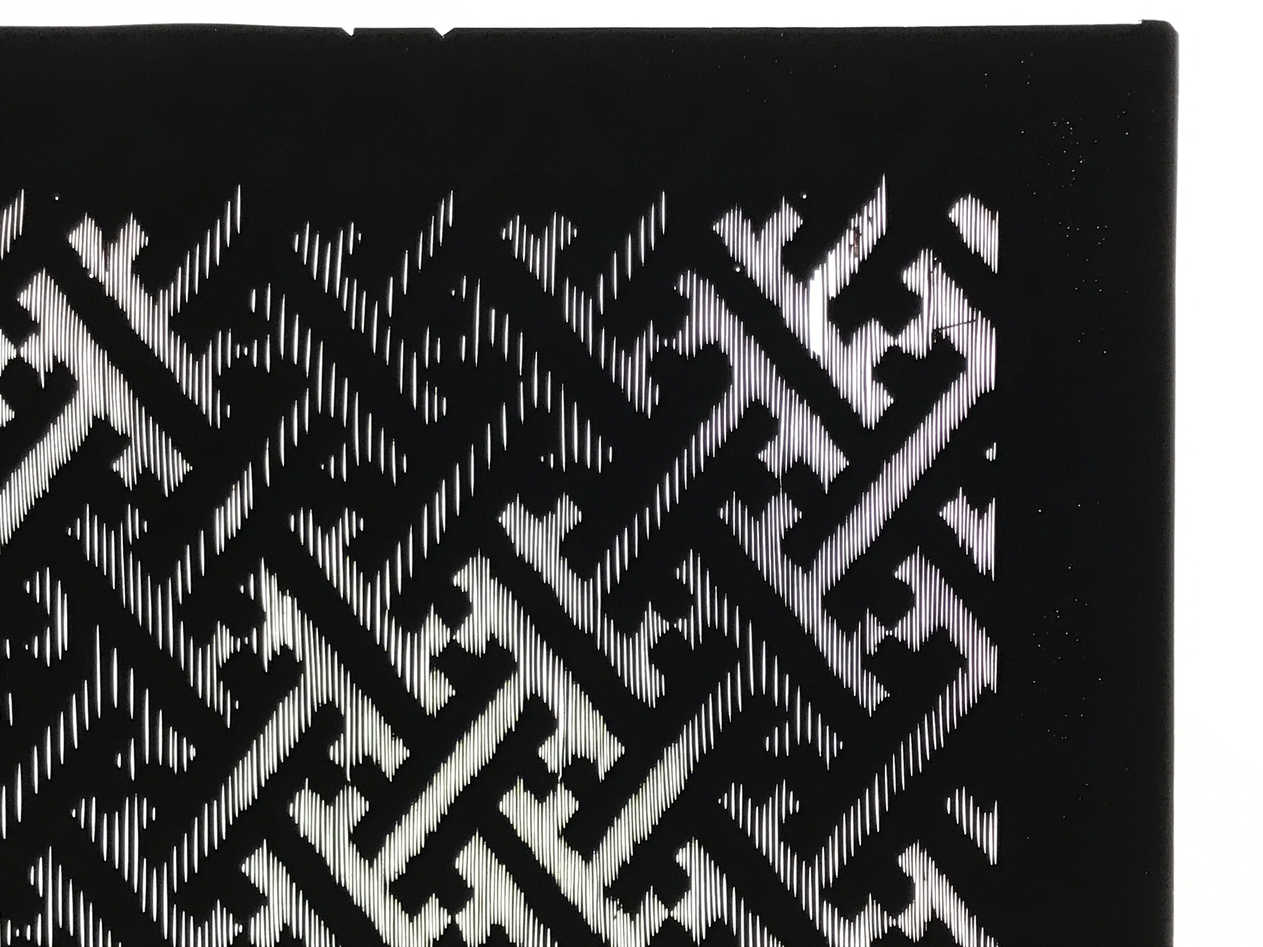 Antique Japanese Katagami Kimono Paper Stencil Buddhist Sayagata Pattern 4Y661