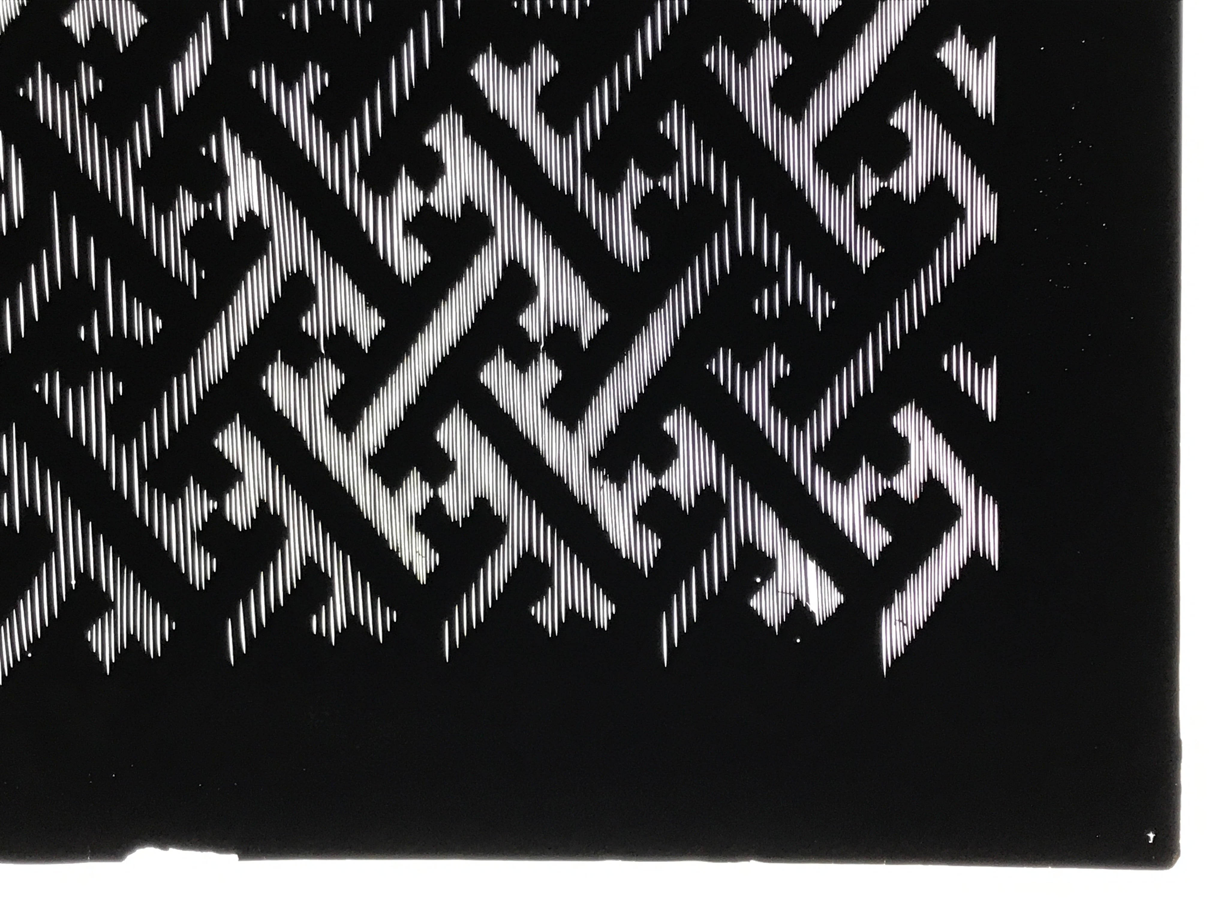 Antique Japanese Katagami Kimono Paper Stencil Buddhist Sayagata Pattern 4Y661