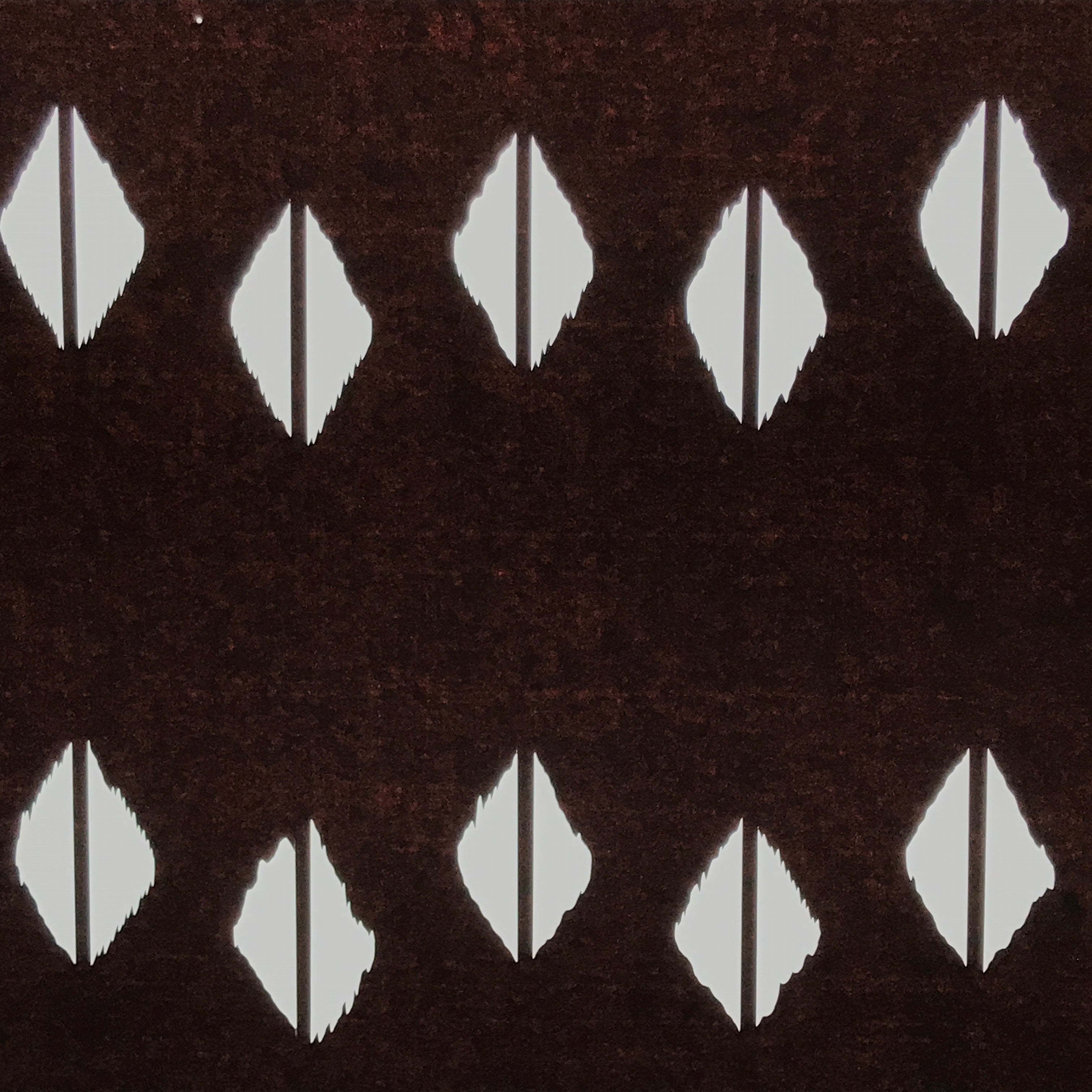 Antique Japanese Katagami Kimono Paper Stencil Katazome Abstract Diamond 4Y690