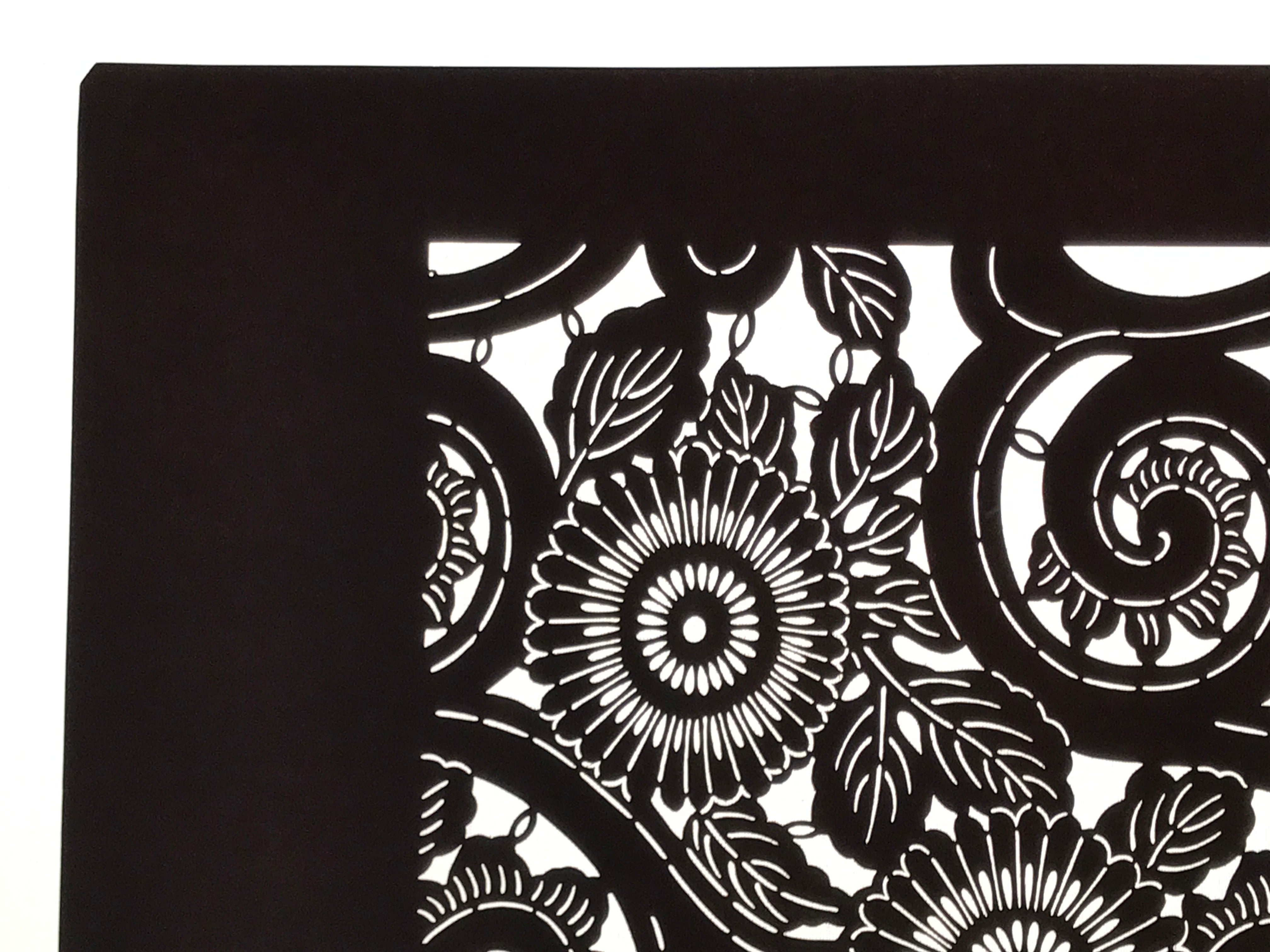 Antique Japanese Katagami Kimono Paper Stencil Katazome Chrysanthemum Kiku 4Y699