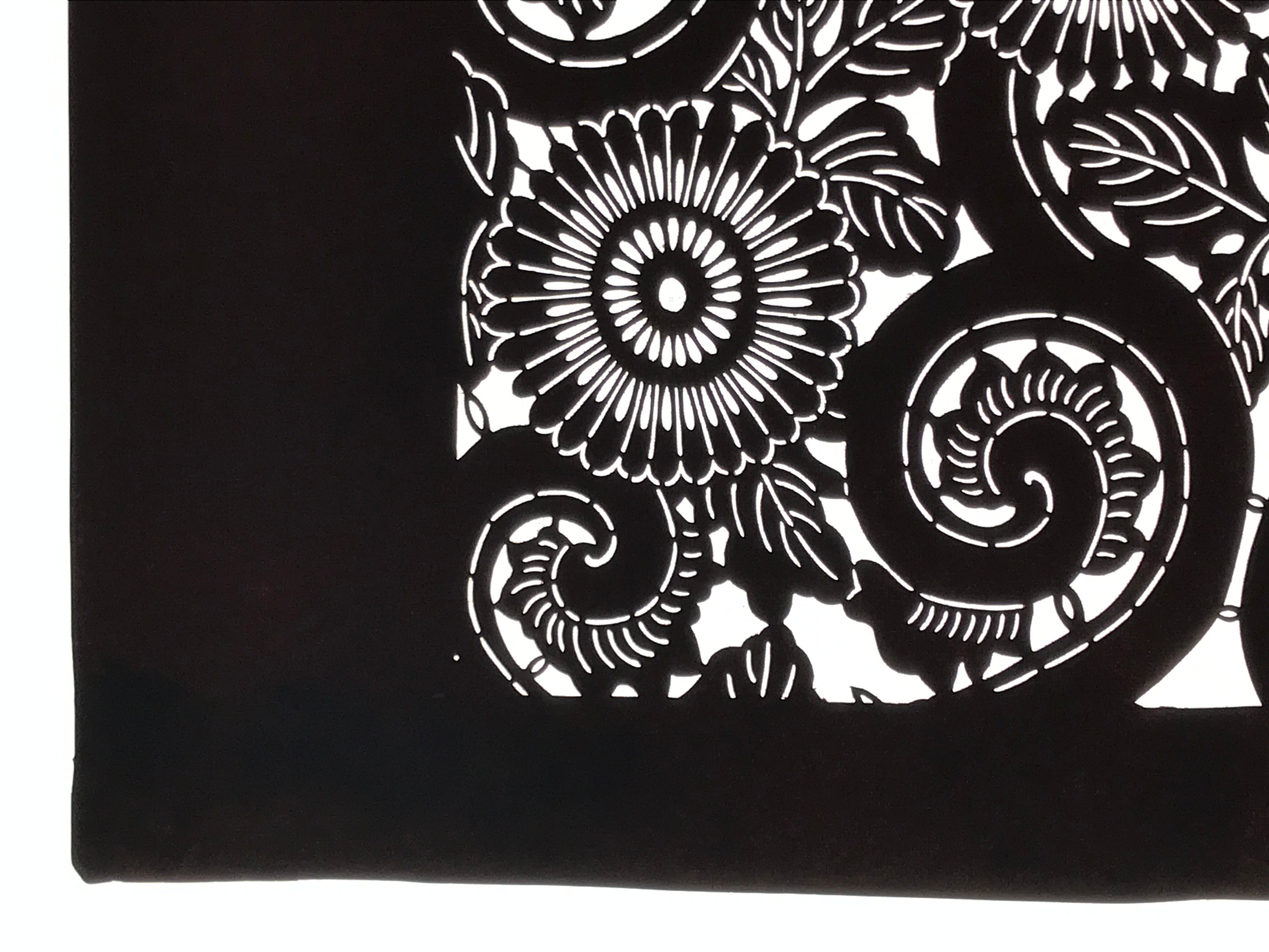 Antique Japanese Katagami Kimono Paper Stencil Katazome Chrysanthemum Kiku 4Y699