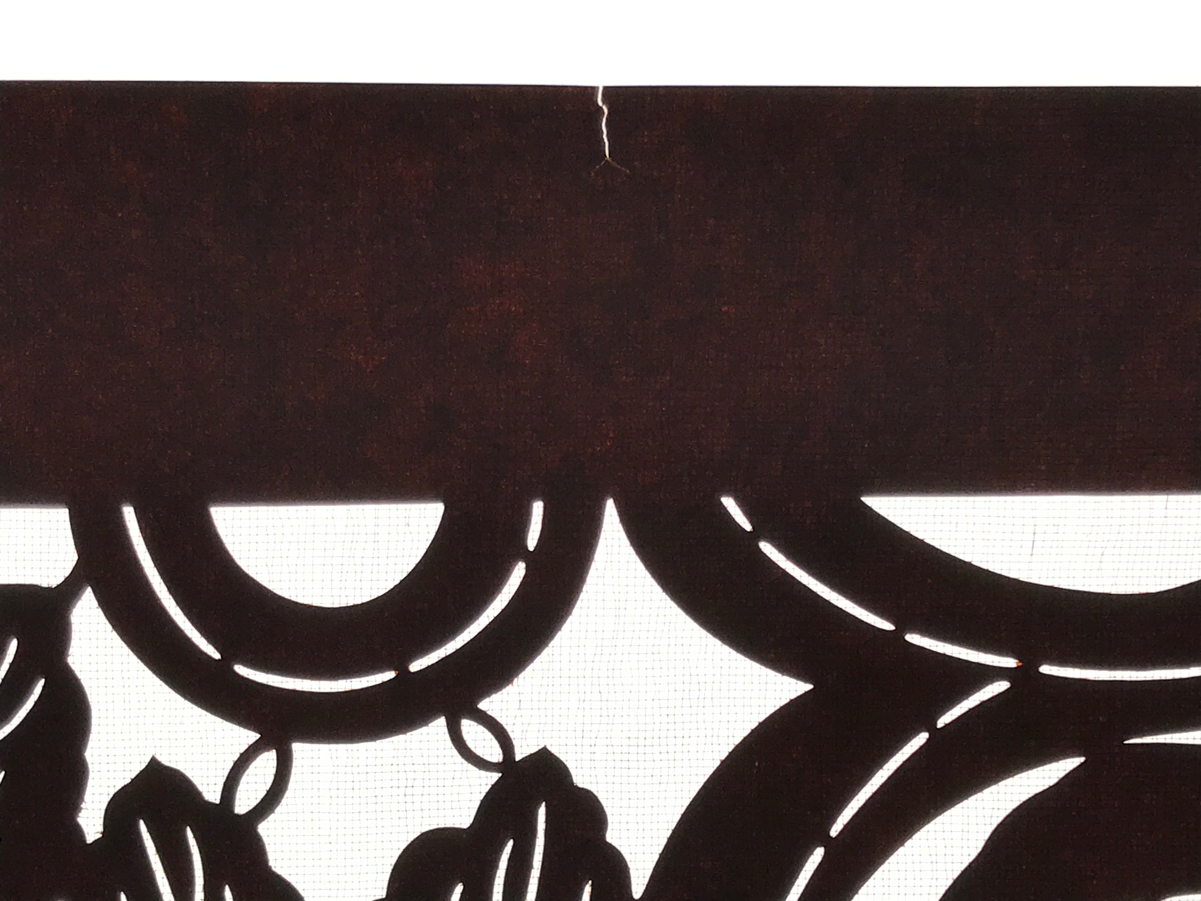 Antique Japanese Katagami Kimono Paper Stencil Katazome Chrysanthemum Kiku 4Y699