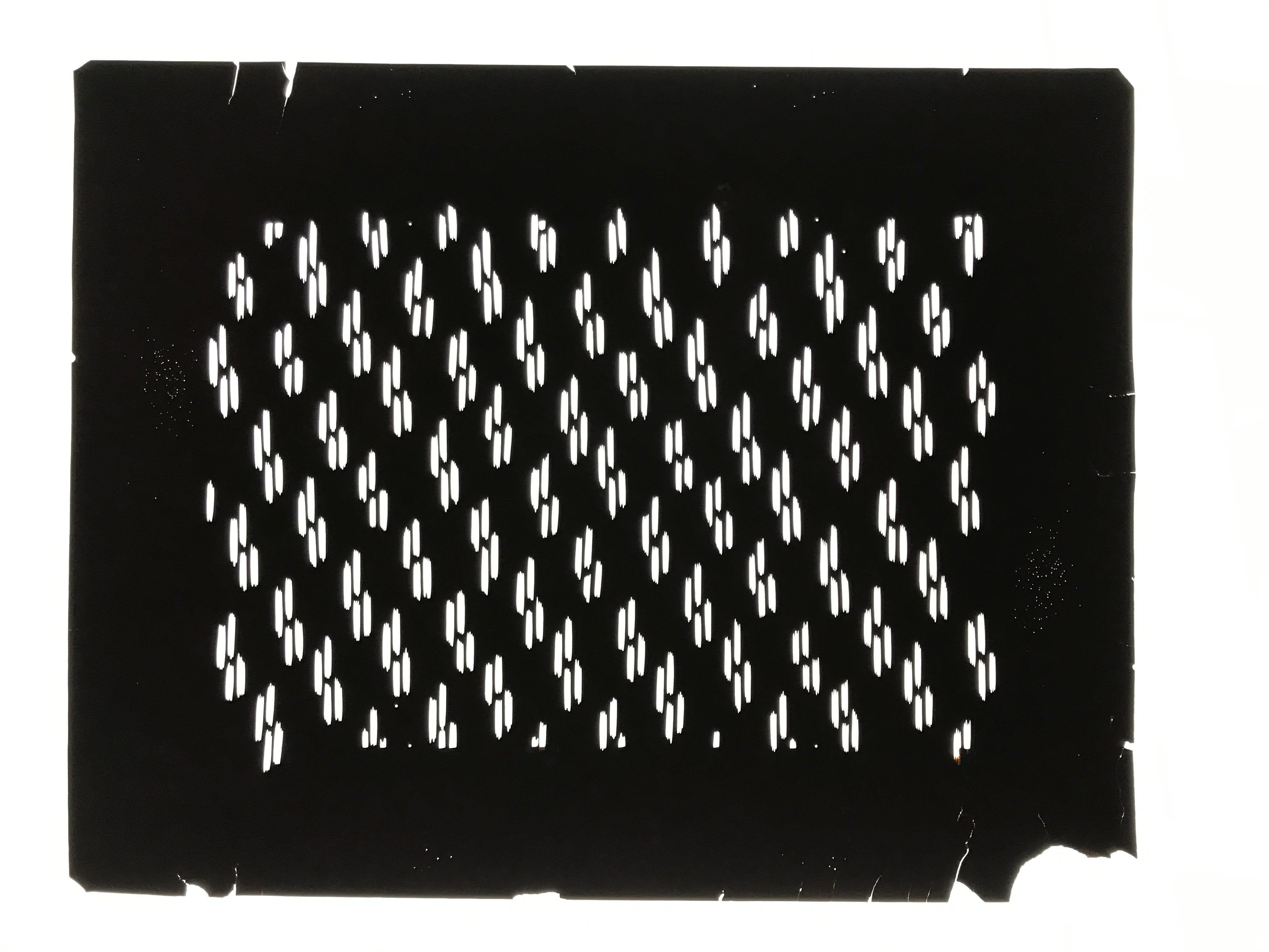 Antique Japanese Katagami Kimono Paper Stencil Katazome Dash Line Pattern 4Y692