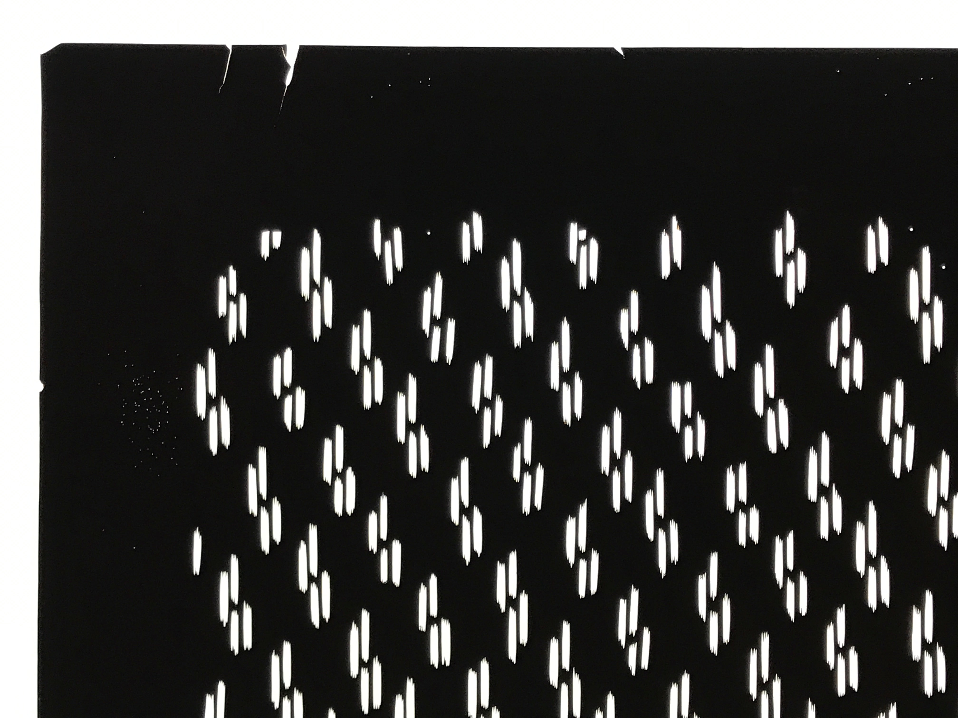 Antique Japanese Katagami Kimono Paper Stencil Katazome Dash Line Pattern 4Y692