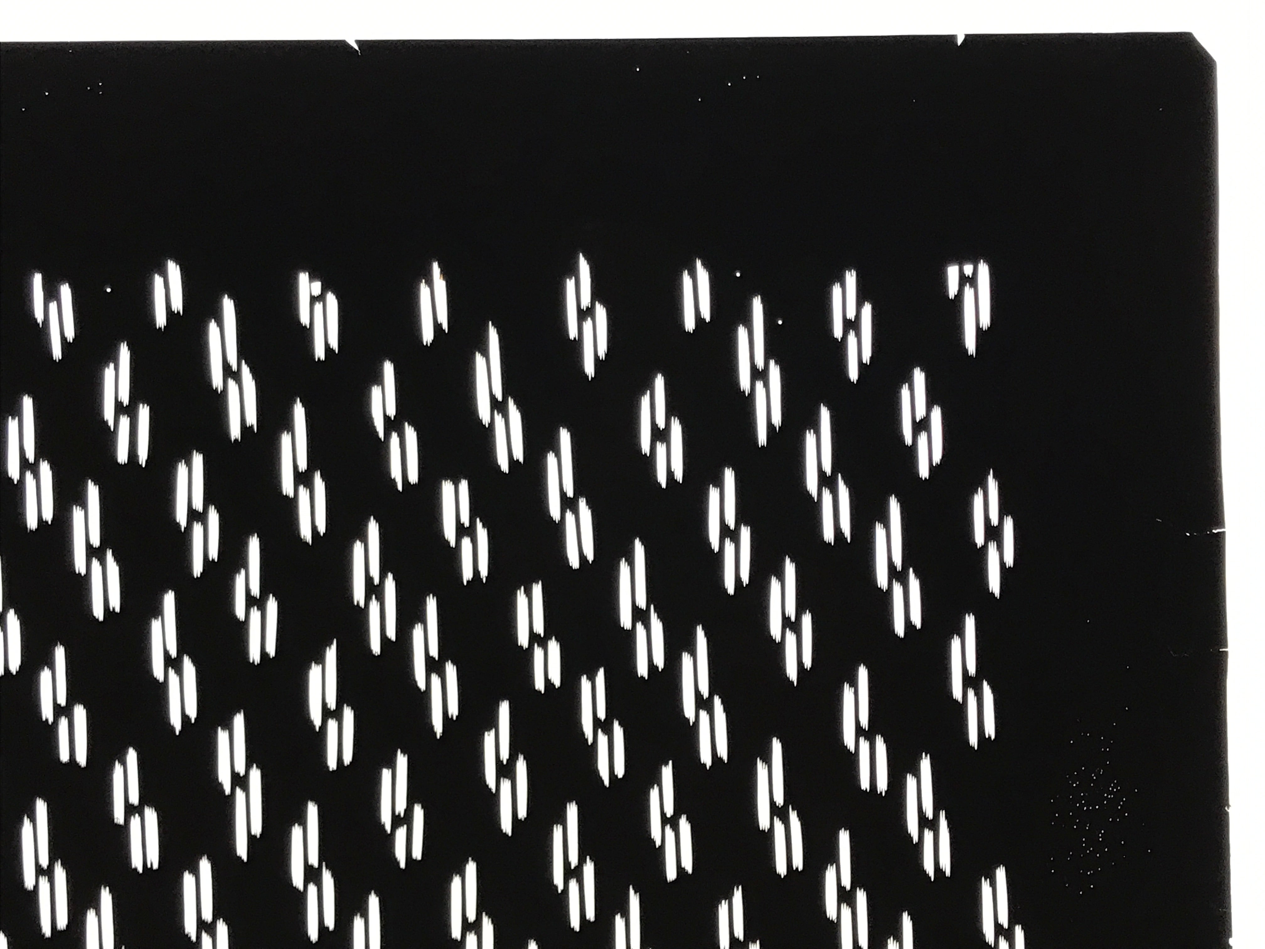 Antique Japanese Katagami Kimono Paper Stencil Katazome Dash Line Pattern 4Y692