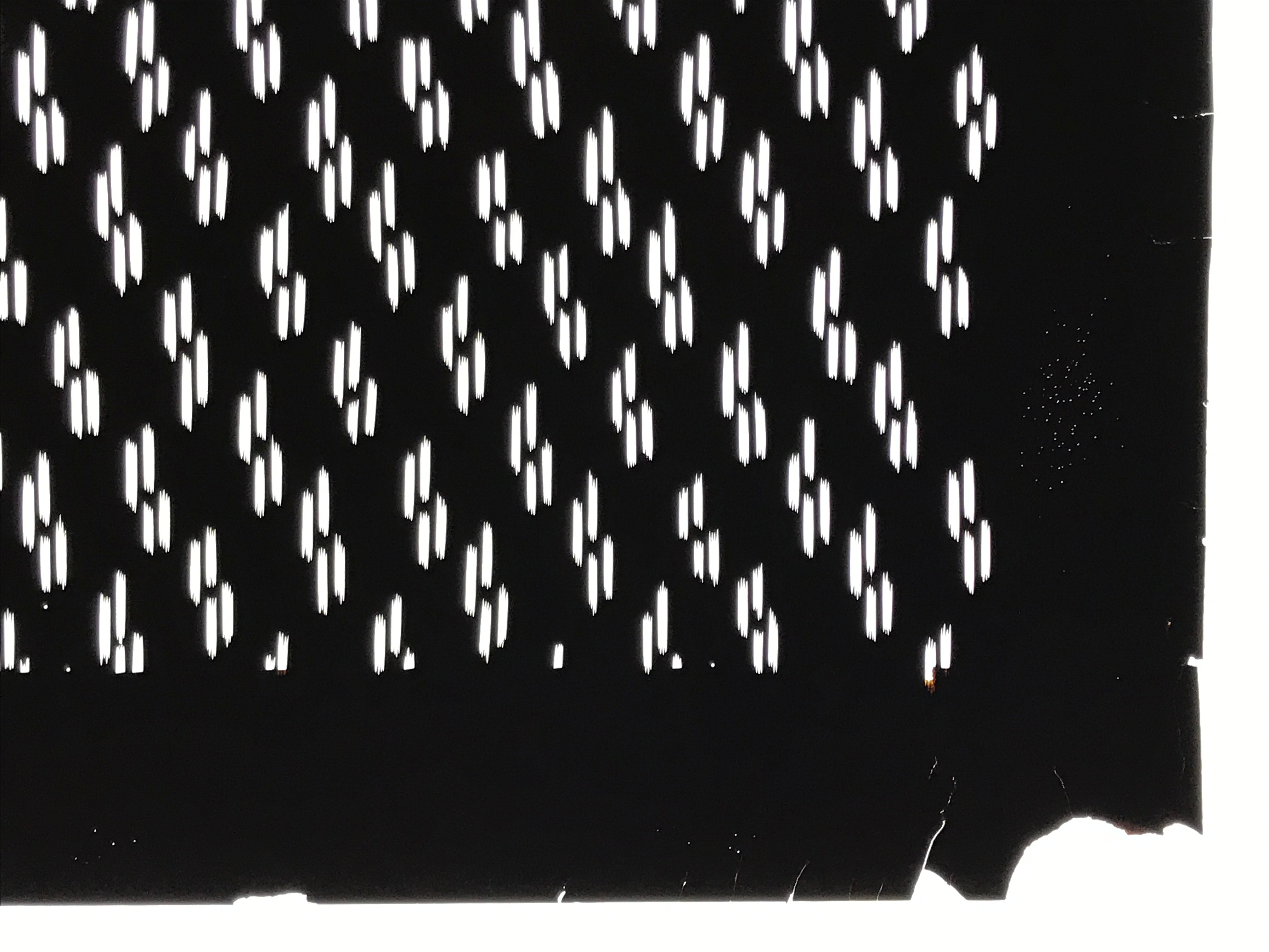 Antique Japanese Katagami Kimono Paper Stencil Katazome Dash Line Pattern 4Y692