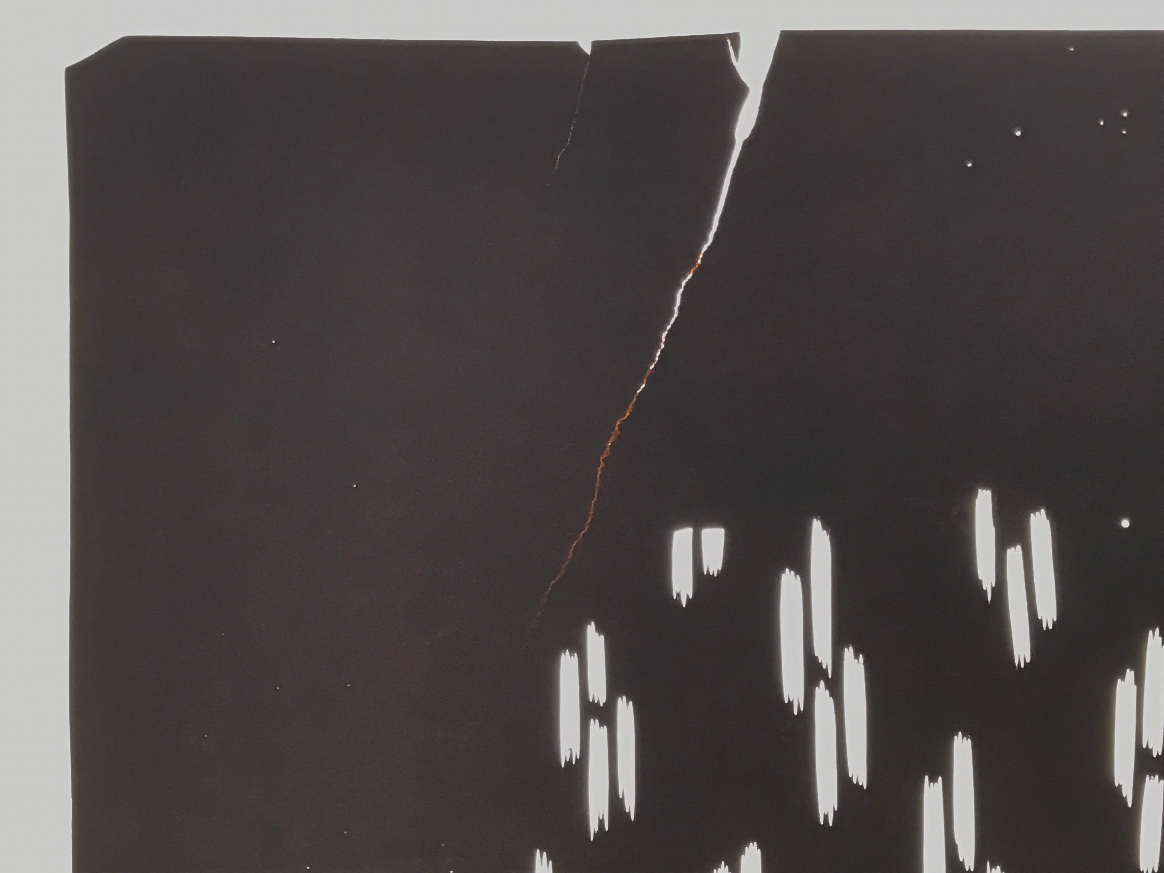 Antique Japanese Katagami Kimono Paper Stencil Katazome Dash Line Pattern 4Y692