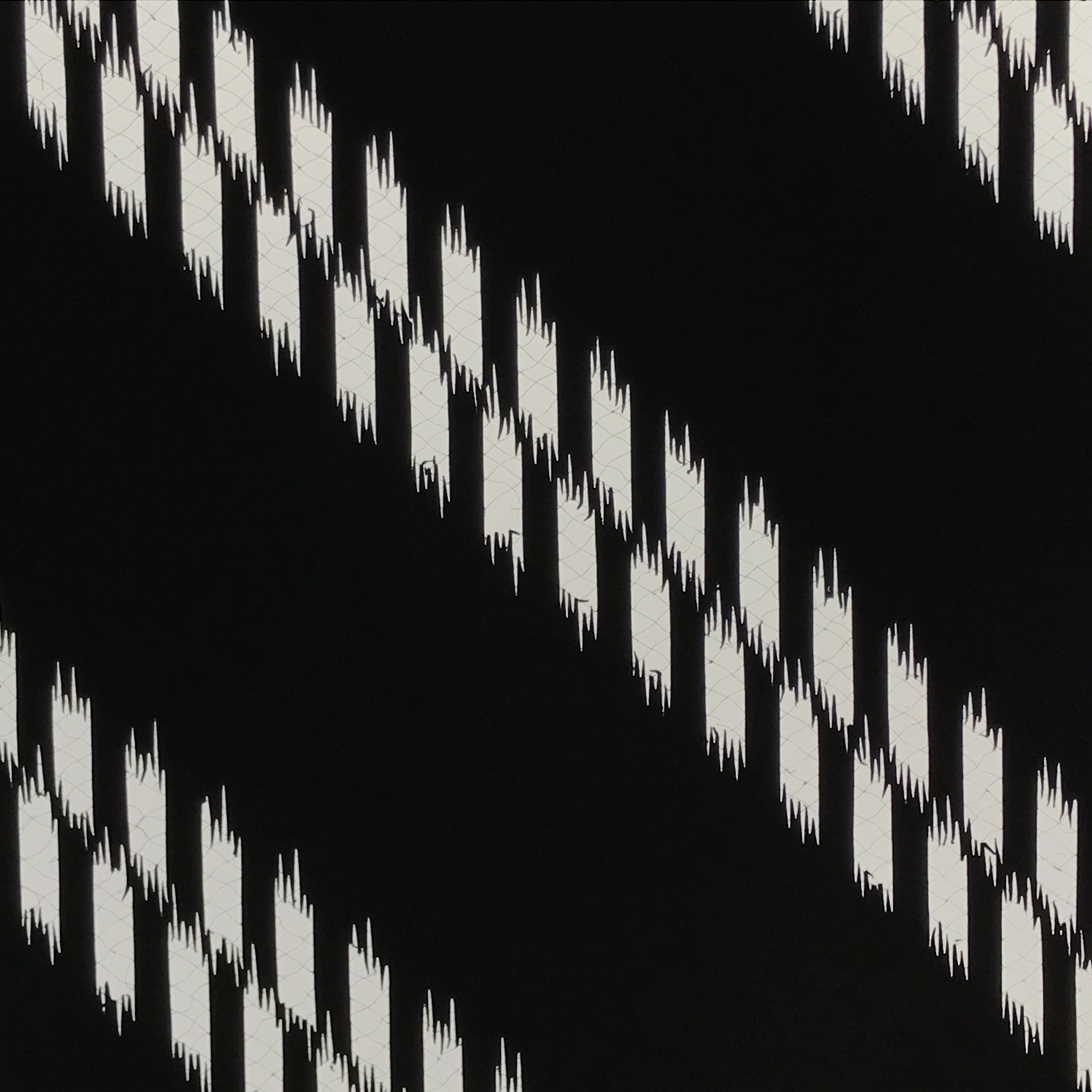 Antique Japanese Katagami Kimono Paper Stencil Katazome Diagonal Dash Line 4Y694