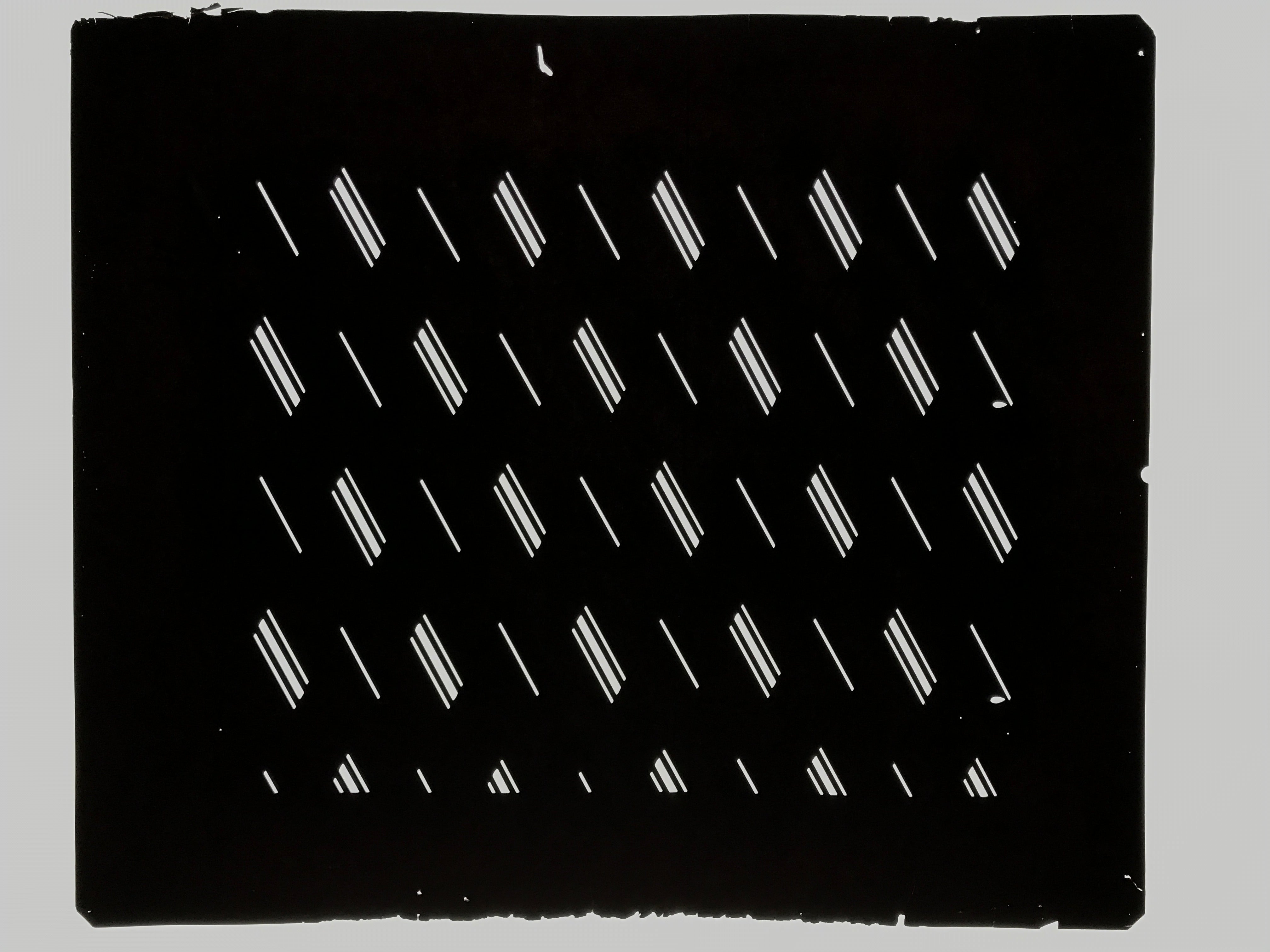 Antique Japanese Katagami Kimono Paper Stencil Katazome Diagonal Dash Line 4Y702