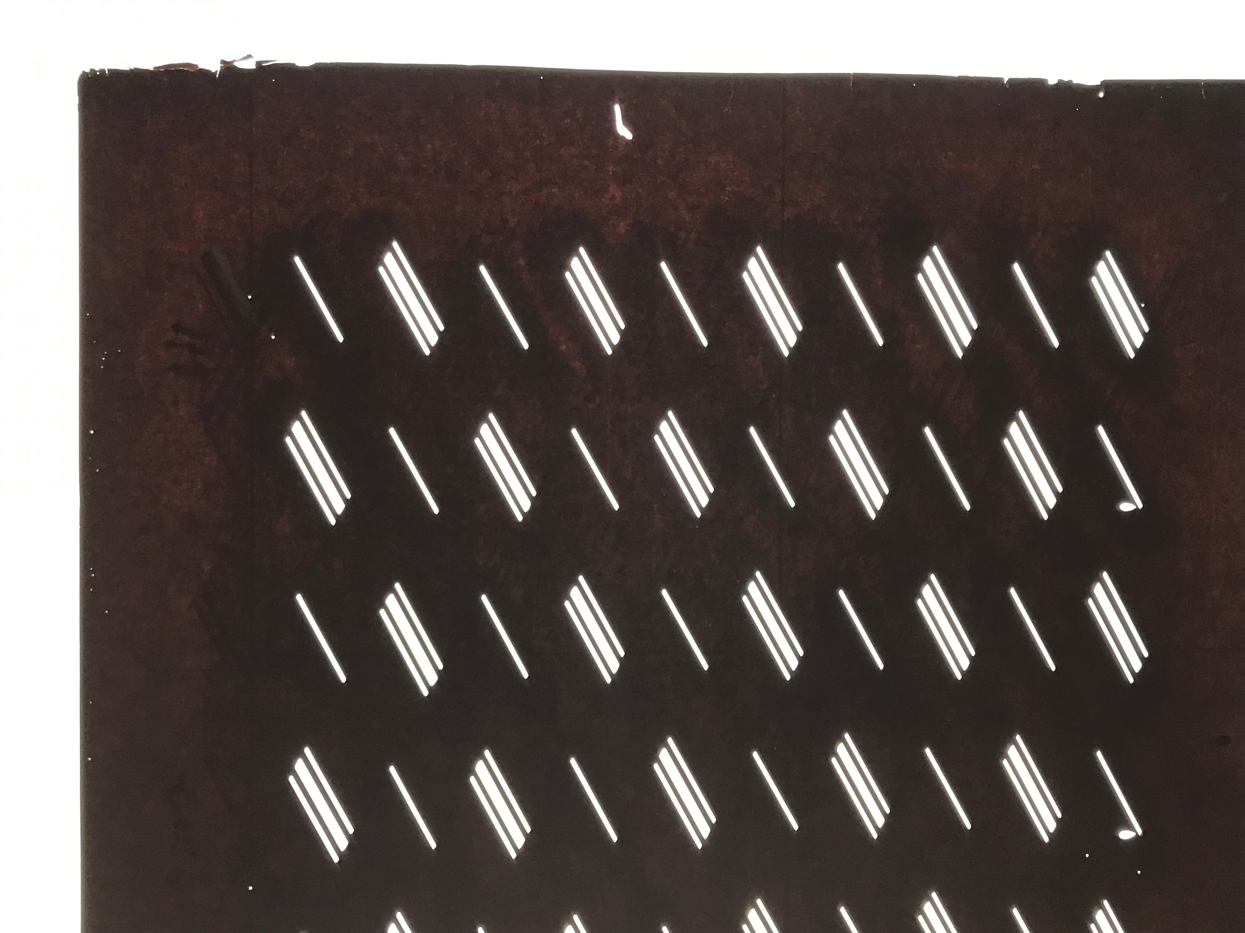 Antique Japanese Katagami Kimono Paper Stencil Katazome Diagonal Dash Line 4Y702