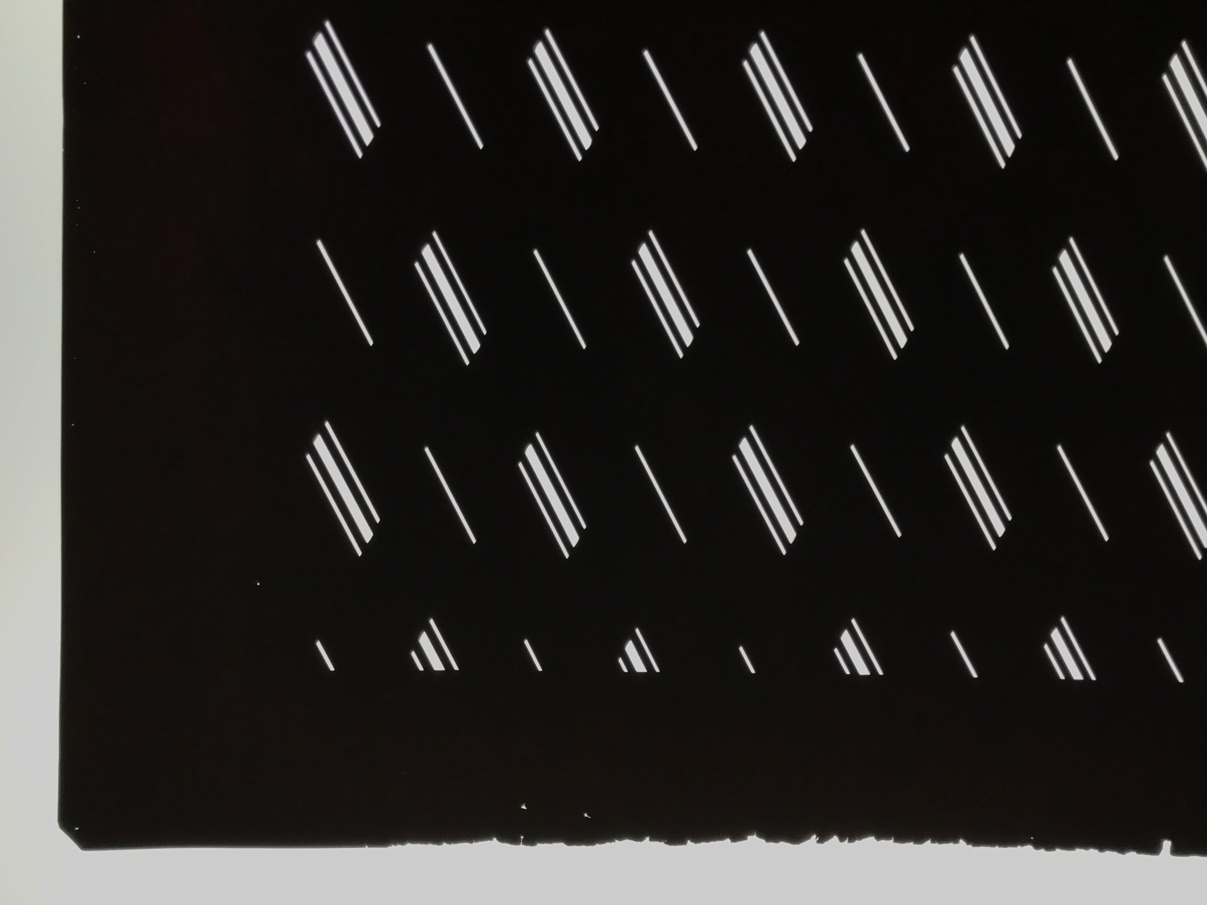 Antique Japanese Katagami Kimono Paper Stencil Katazome Diagonal Dash Line 4Y702