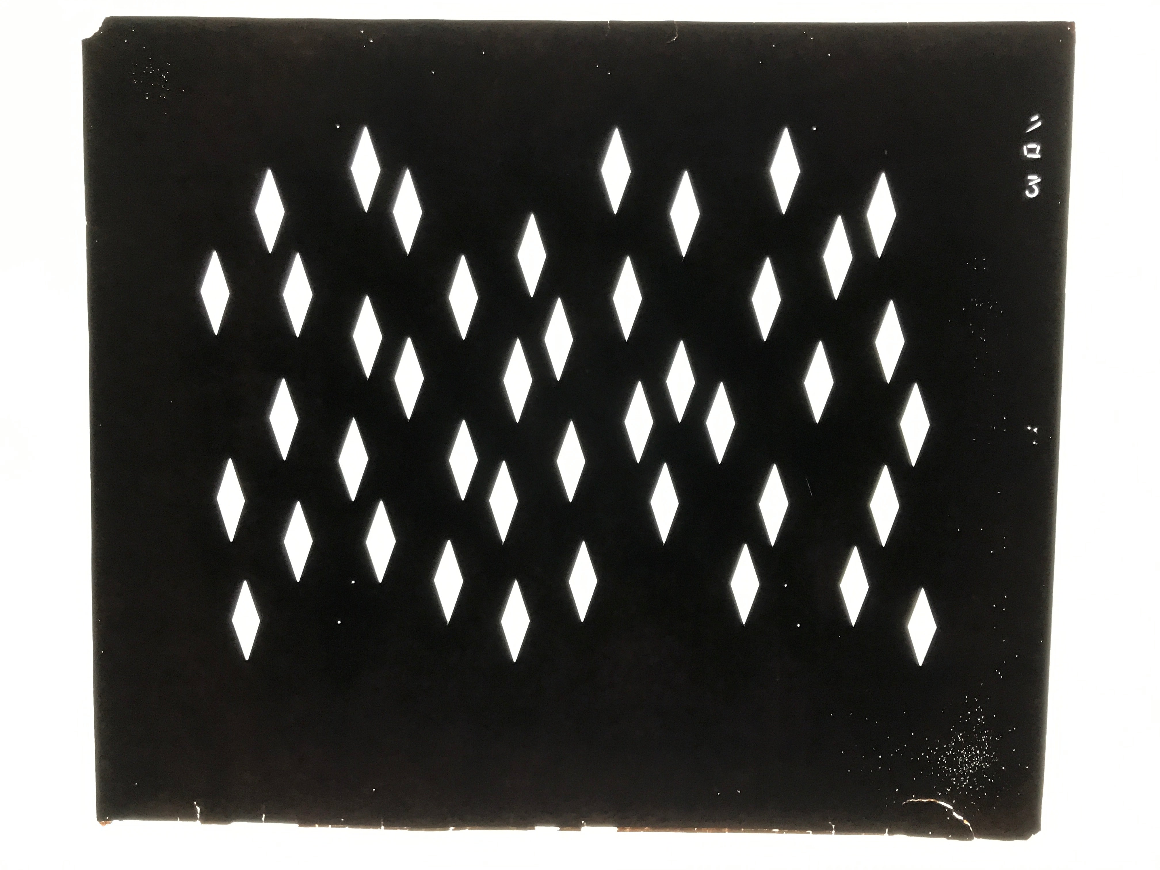 Antique Japanese Katagami Kimono Paper Stencil Katazome Diamond Pattern 4Y674