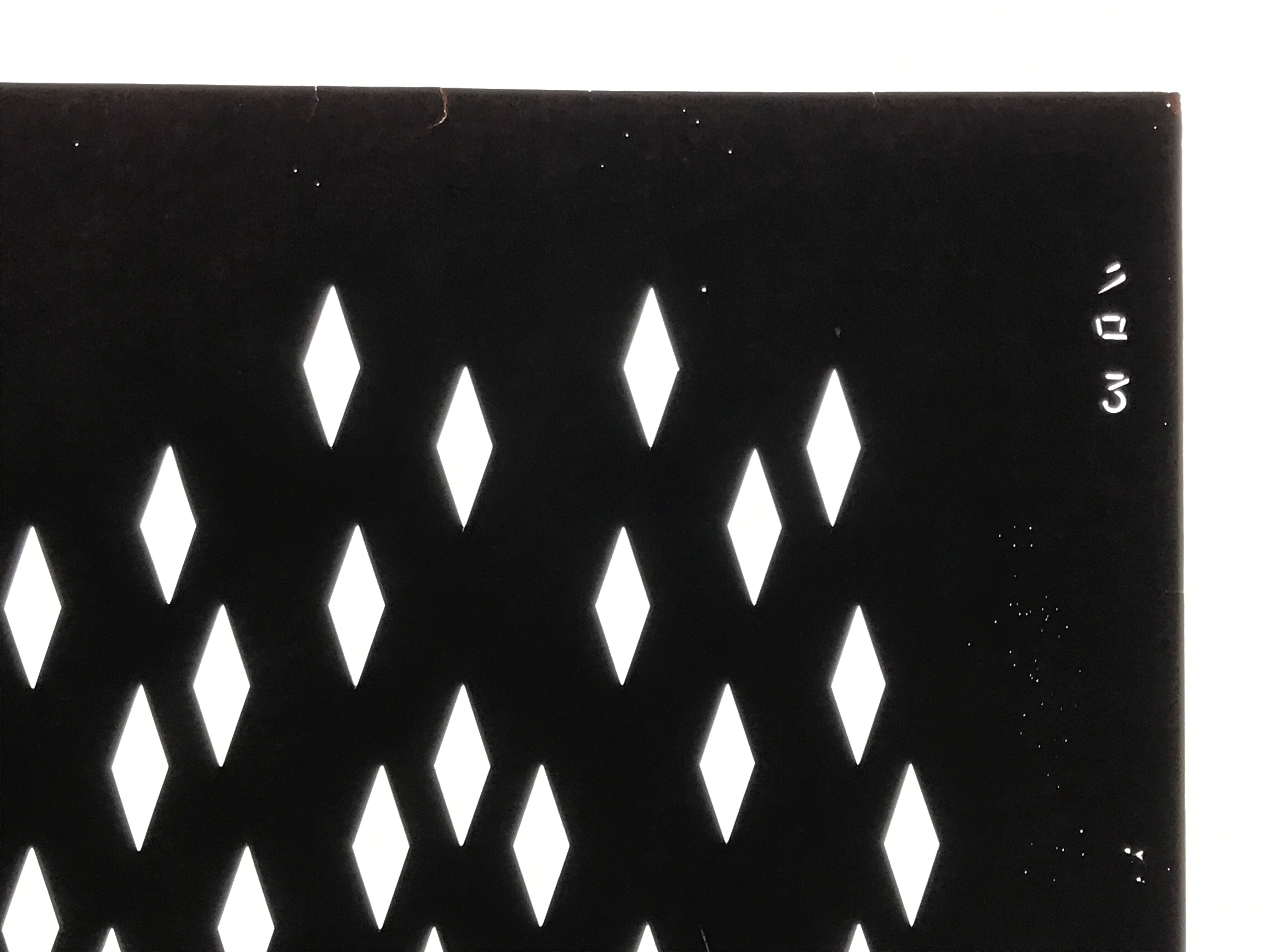 Antique Japanese Katagami Kimono Paper Stencil Katazome Diamond Pattern 4Y674