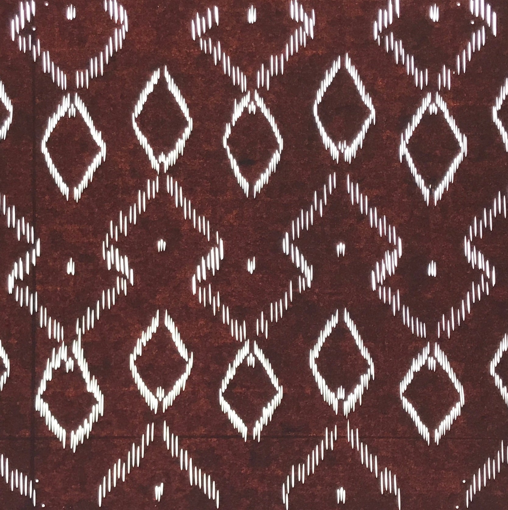 Antique Japanese Katagami Kimono Paper Stencil Katazome Diamond Pattern 4Y691