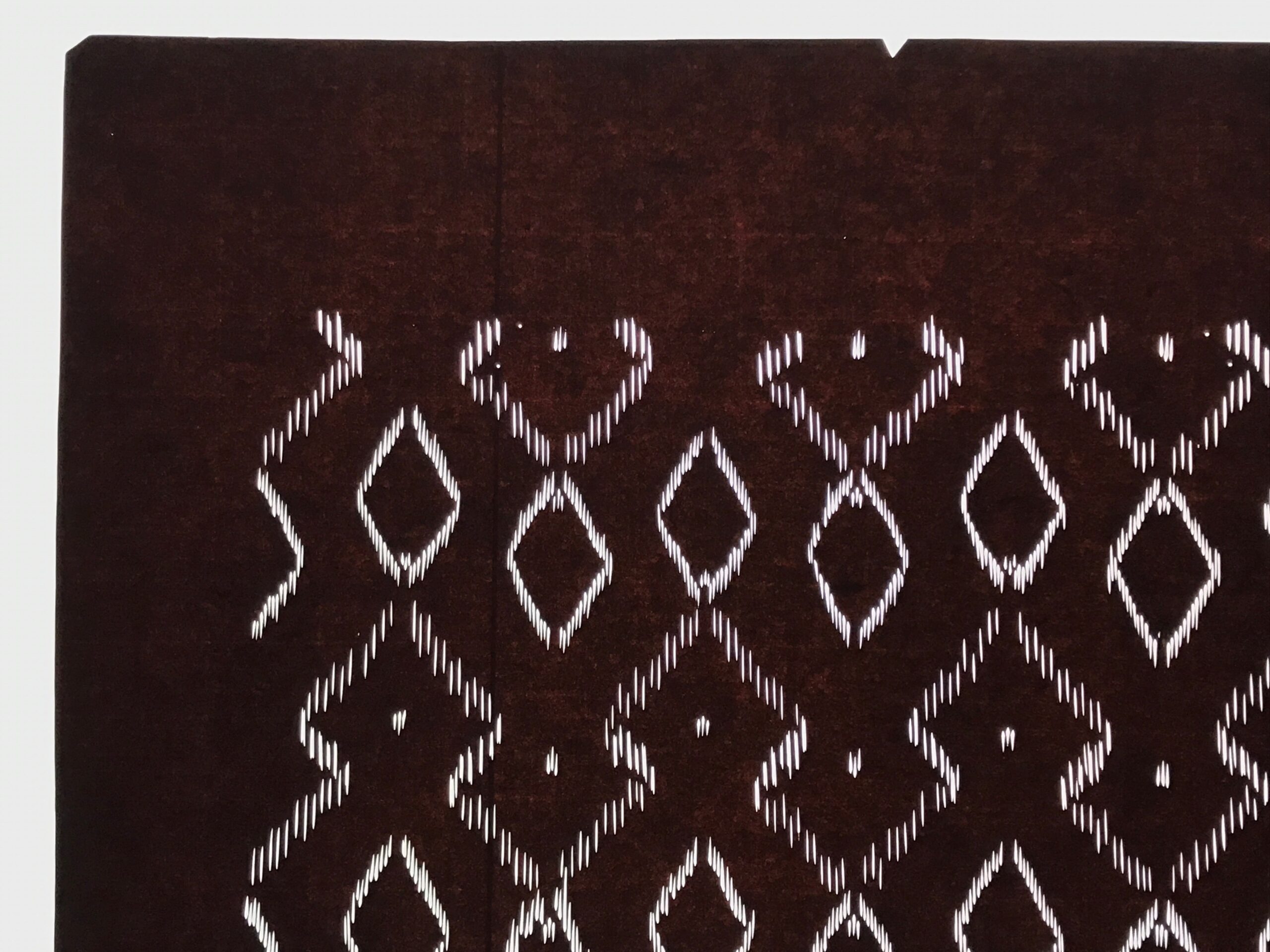 Antique Japanese Katagami Kimono Paper Stencil Katazome Diamond Pattern 4Y691