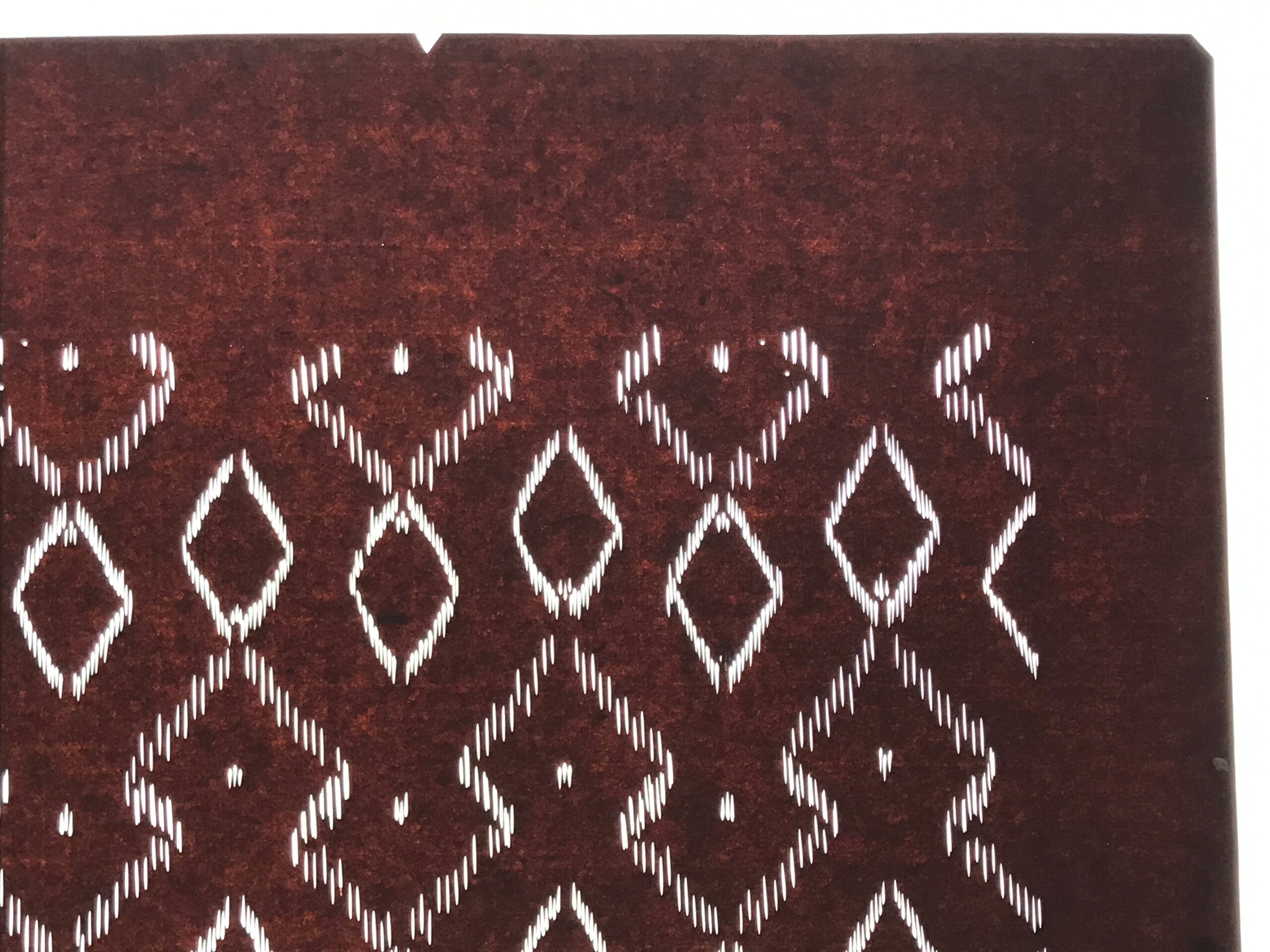 Antique Japanese Katagami Kimono Paper Stencil Katazome Diamond Pattern 4Y691