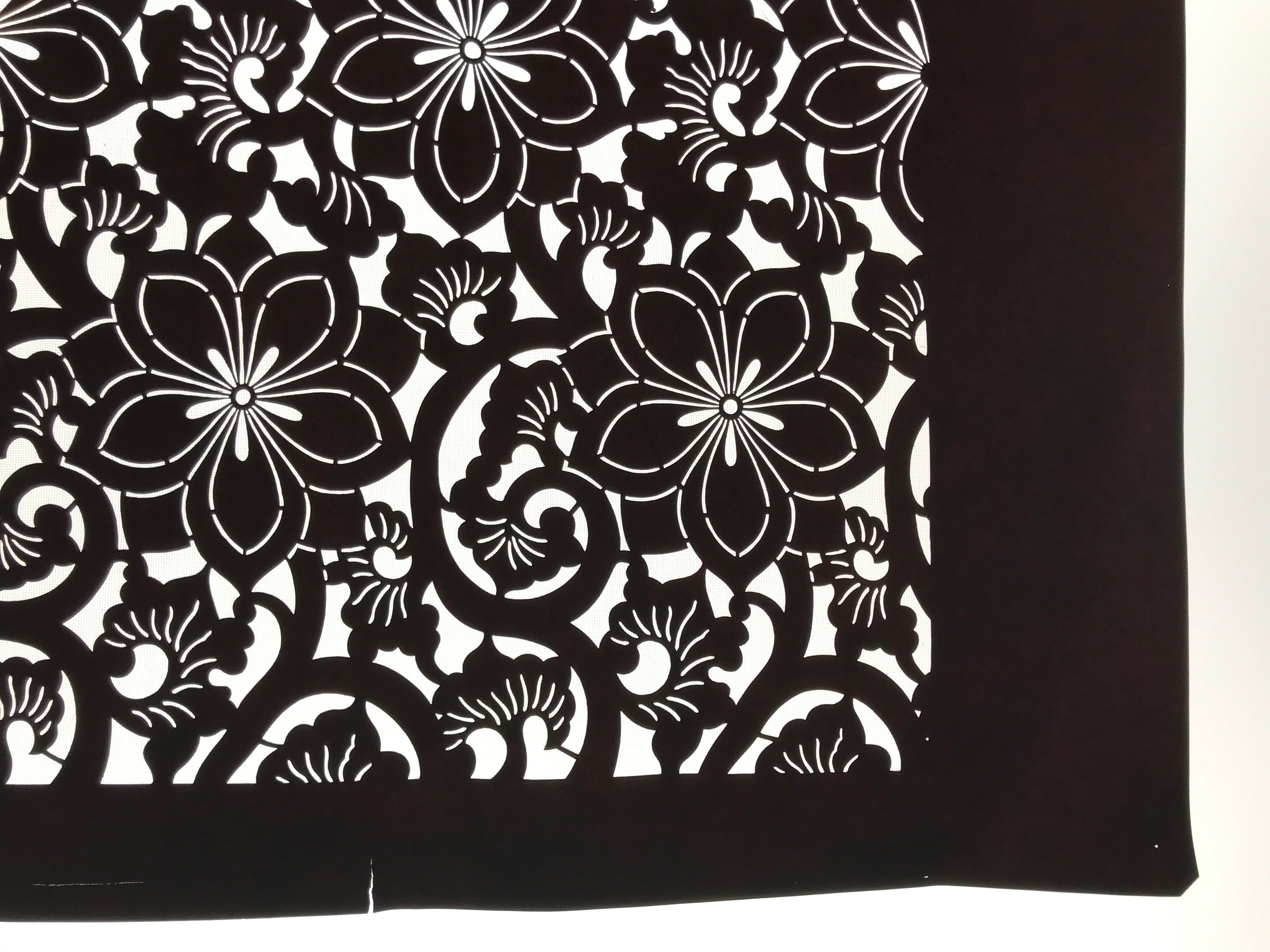 Antique Japanese Katagami Kimono Paper Stencil Katazome Floral Karakusa 4Y700