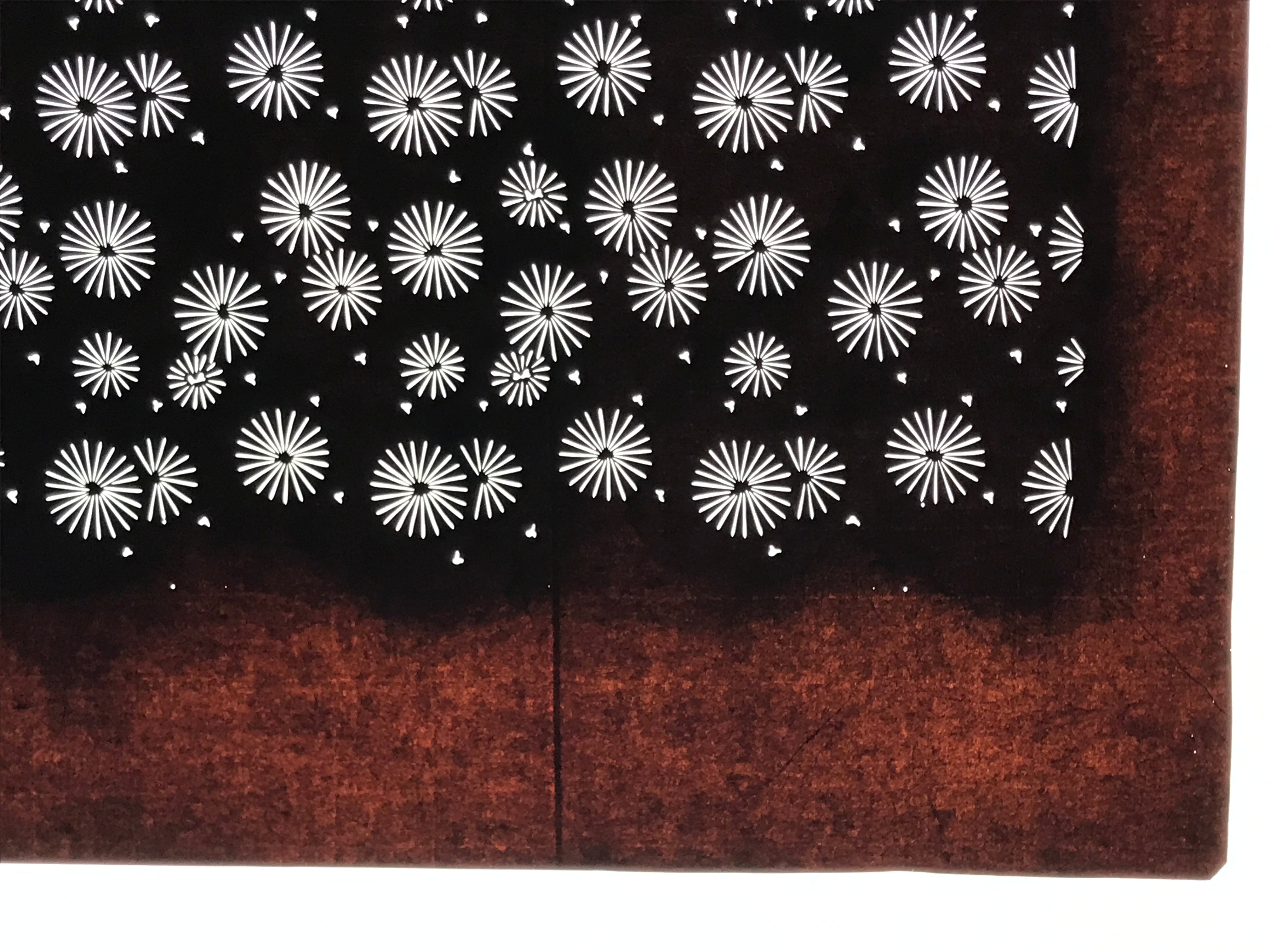 Antique Japanese Katagami Kimono Paper Stencil Katazome Floral Pattern 4Y667
