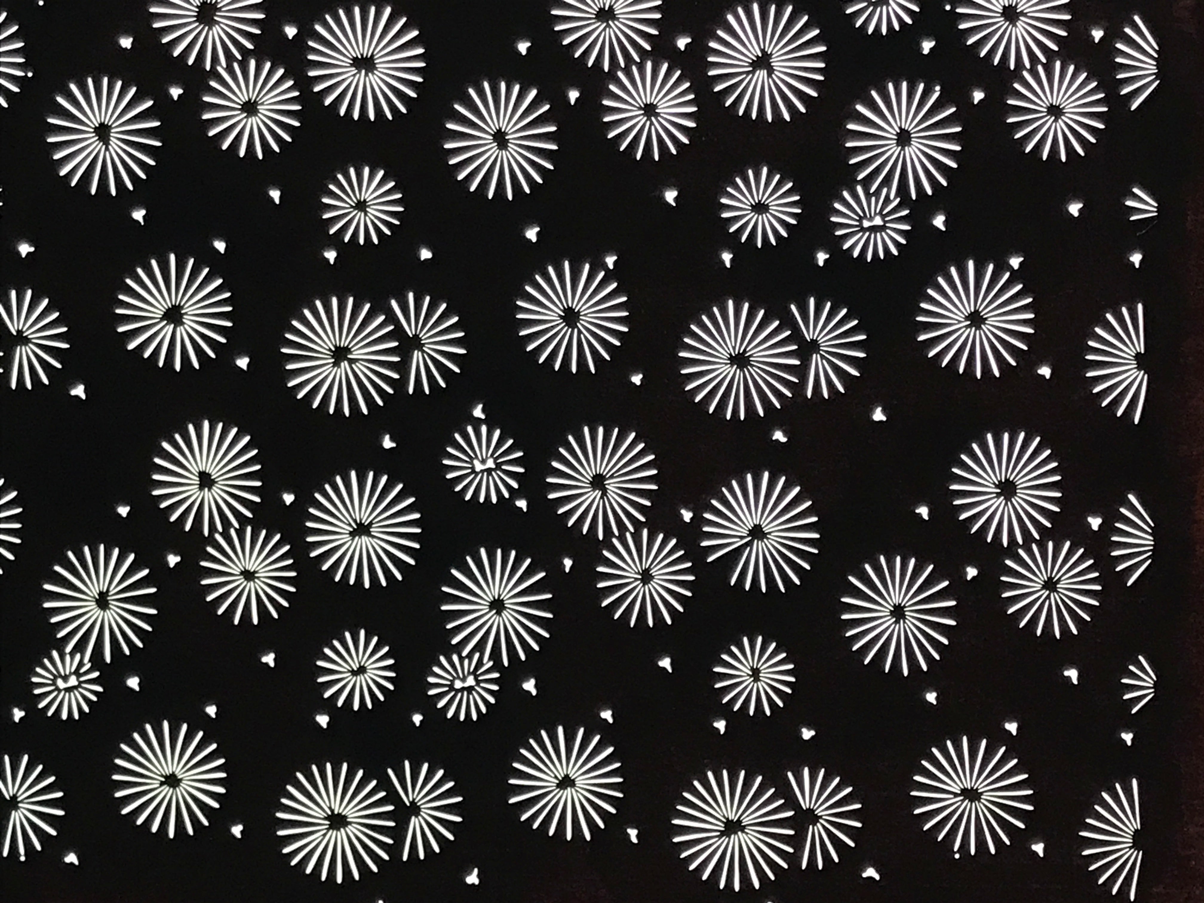 Antique Japanese Katagami Kimono Paper Stencil Katazome Floral Pattern 4Y667