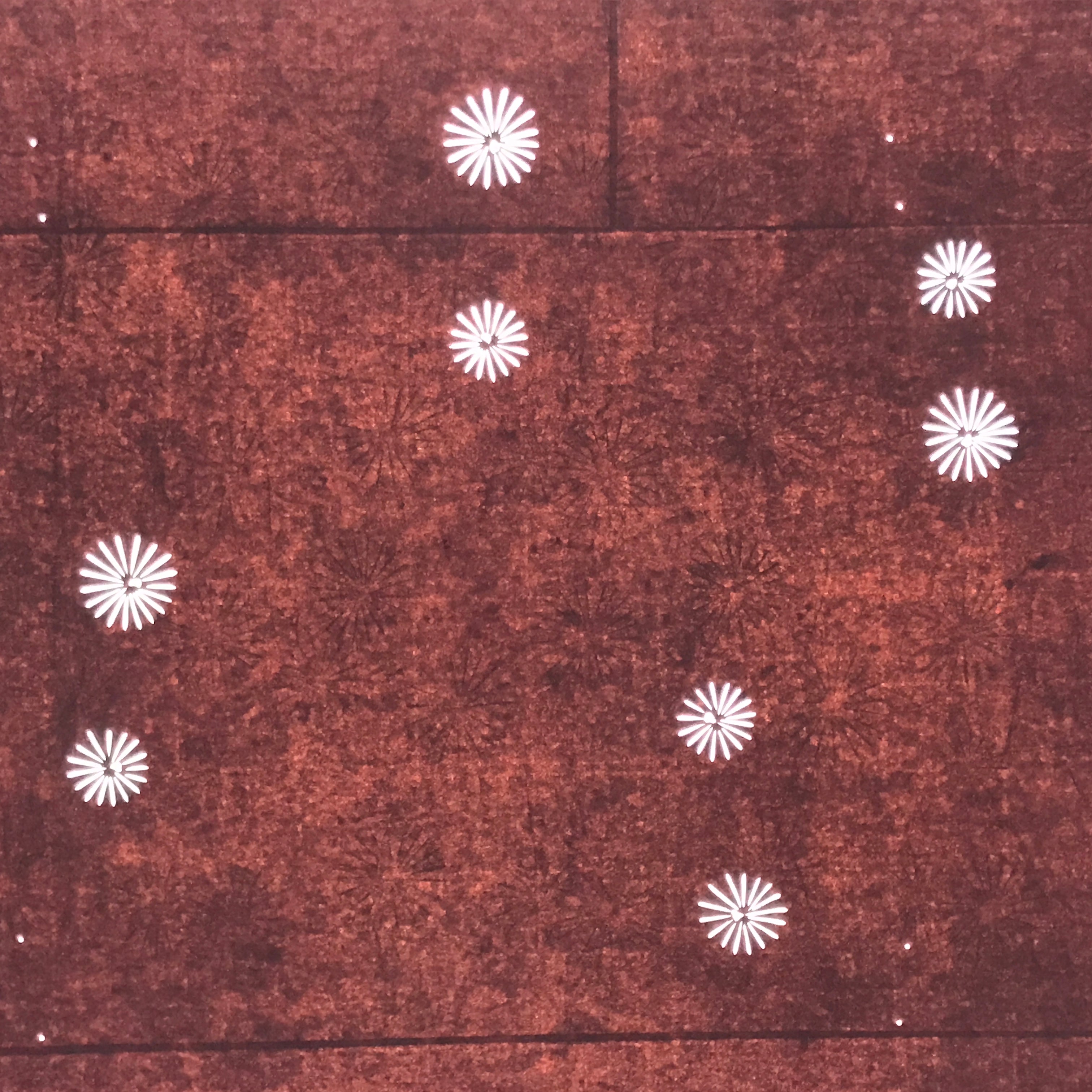 Antique Japanese Katagami Kimono Paper Stencil Katazome Floral Pattern 4Y687