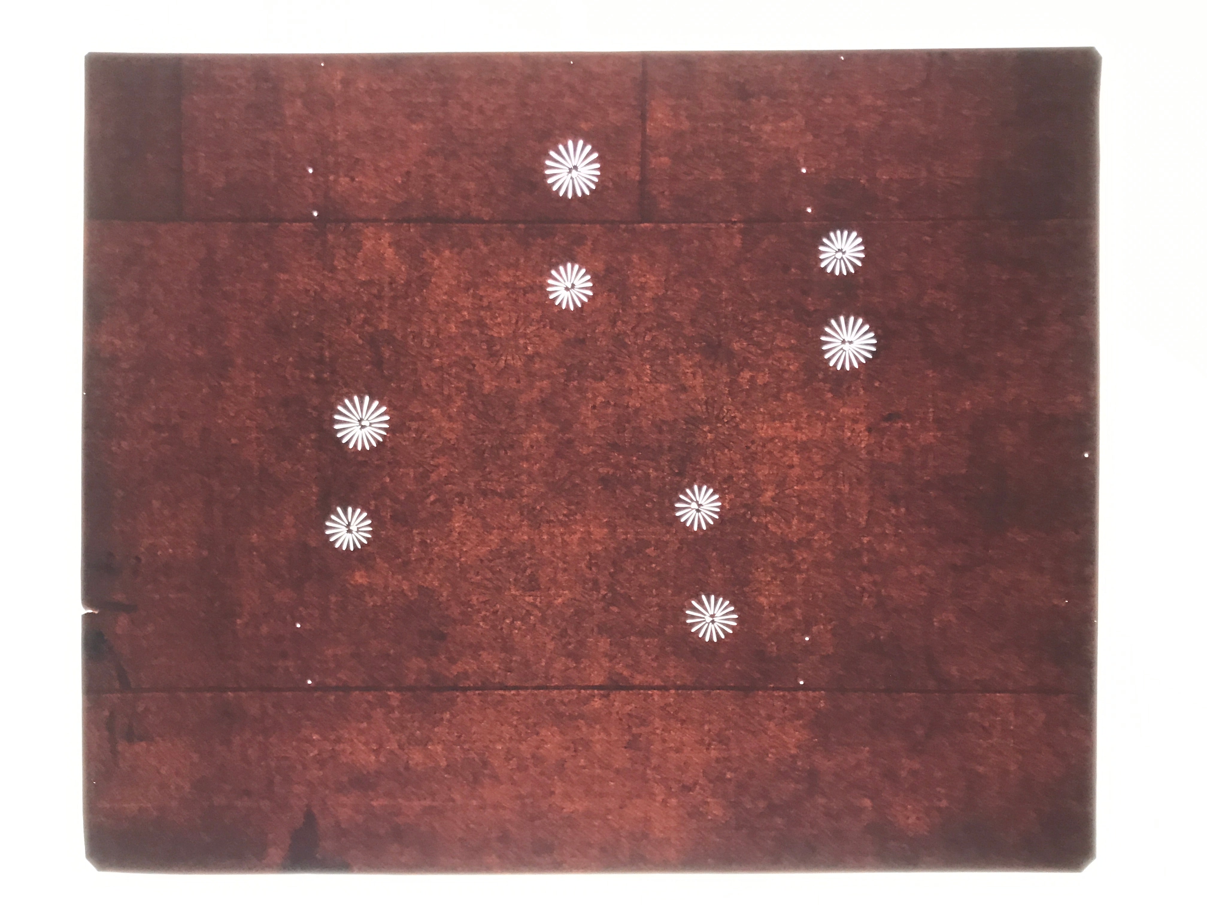 Antique Japanese Katagami Kimono Paper Stencil Katazome Floral Pattern 4Y687