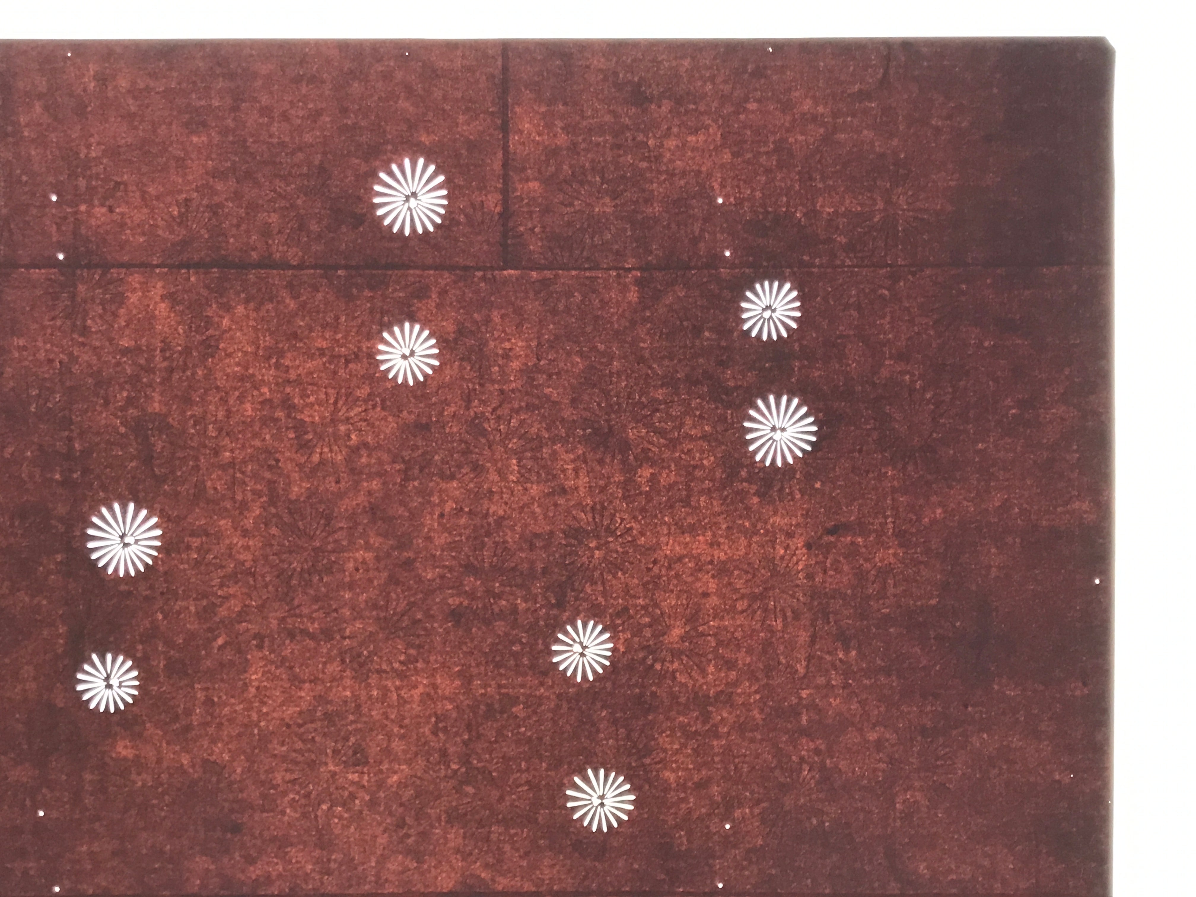 Antique Japanese Katagami Kimono Paper Stencil Katazome Floral Pattern 4Y687