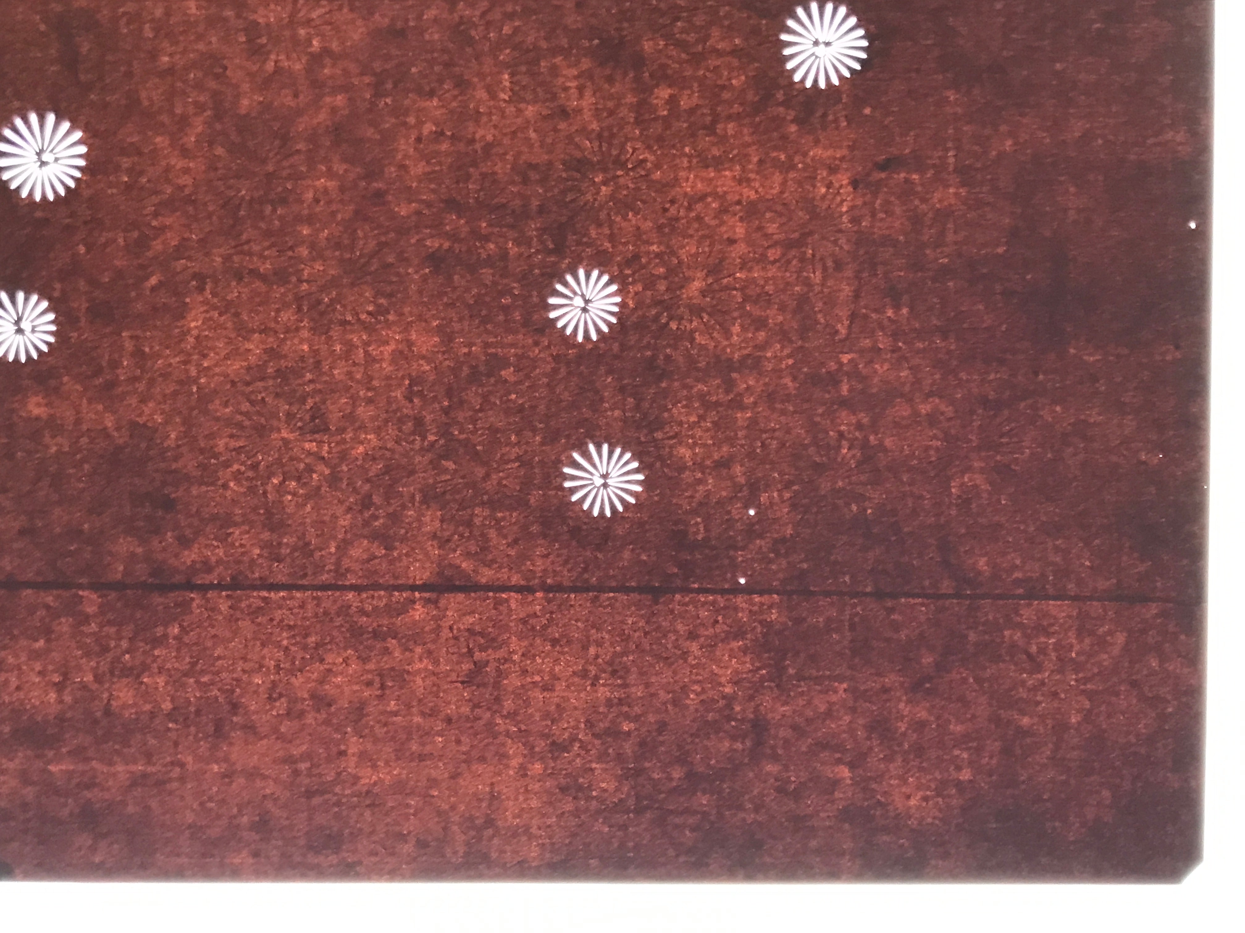 Antique Japanese Katagami Kimono Paper Stencil Katazome Floral Pattern 4Y687