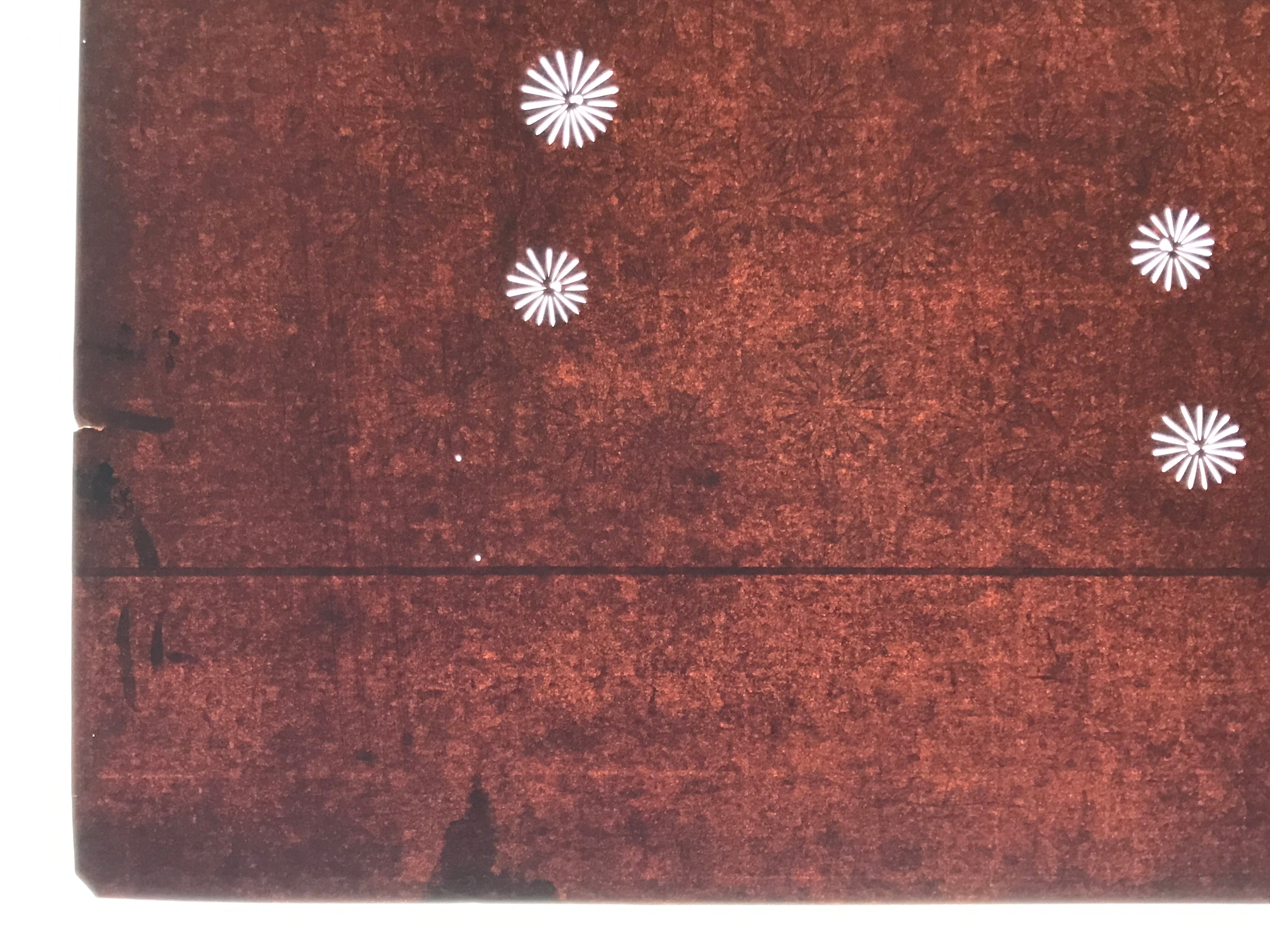 Antique Japanese Katagami Kimono Paper Stencil Katazome Floral Pattern 4Y687