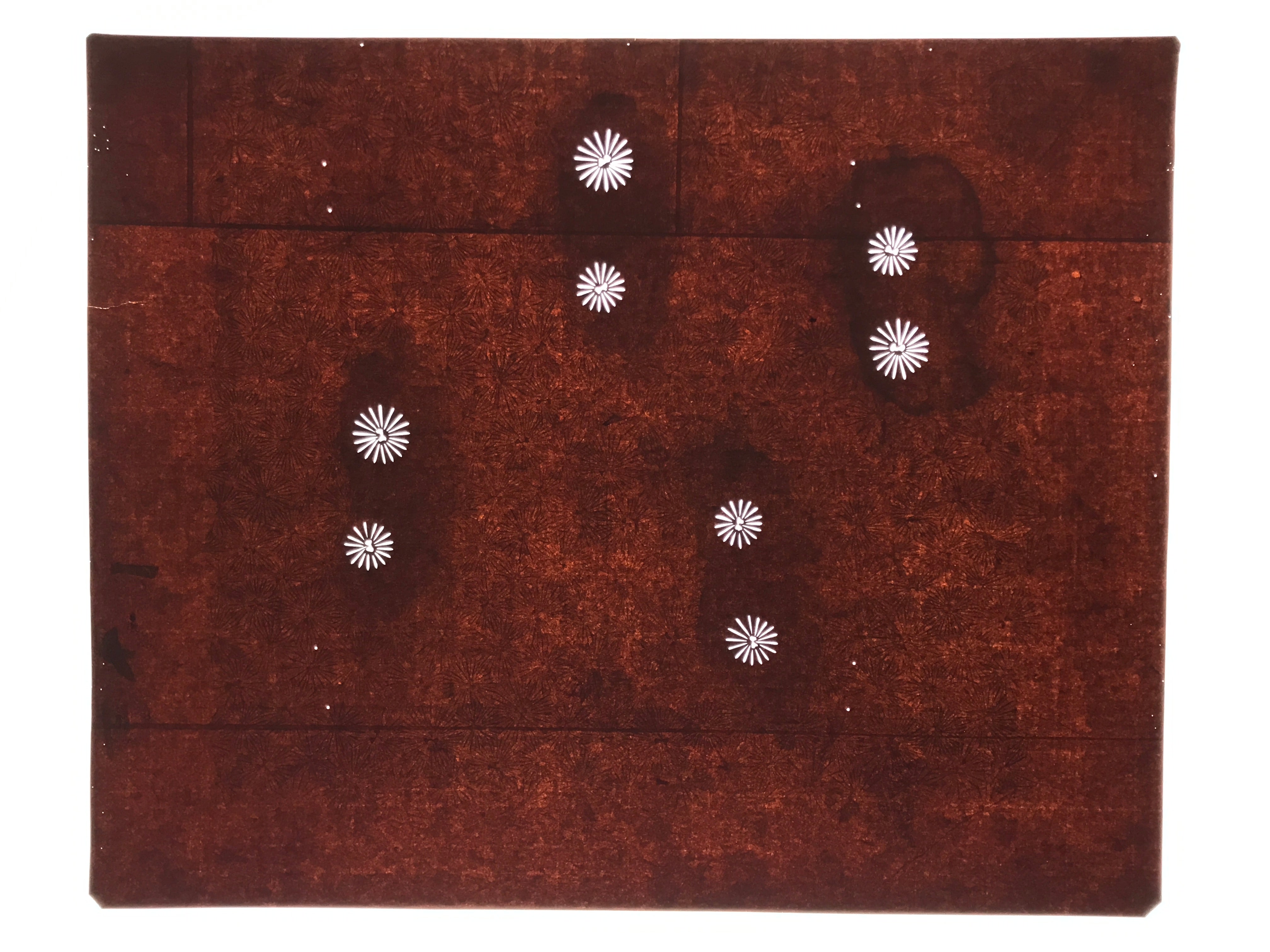 Antique Japanese Katagami Kimono Paper Stencil Katazome Floral Pattern 4Y688