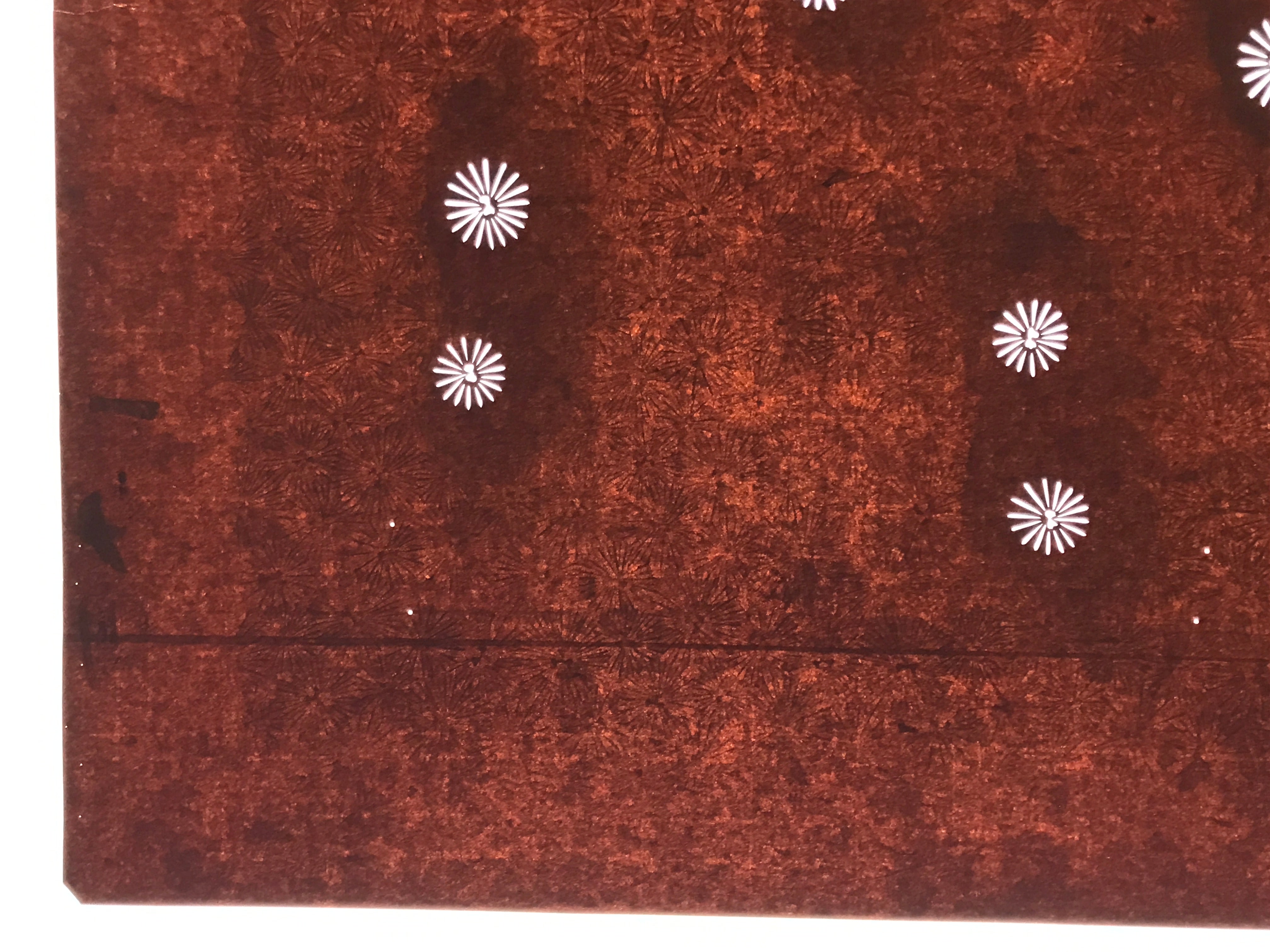 Antique Japanese Katagami Kimono Paper Stencil Katazome Floral Pattern 4Y688