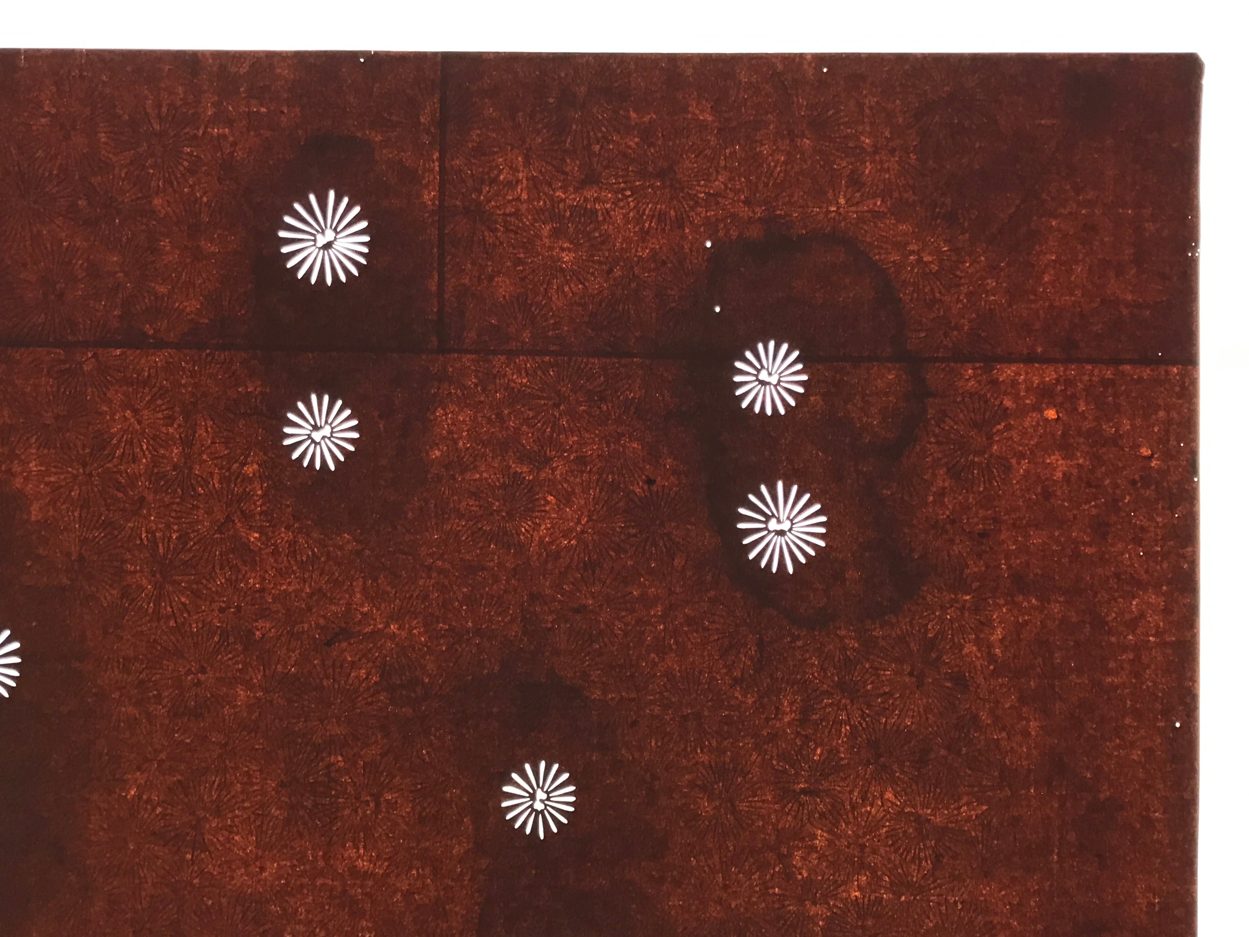 Antique Japanese Katagami Kimono Paper Stencil Katazome Floral Pattern 4Y688