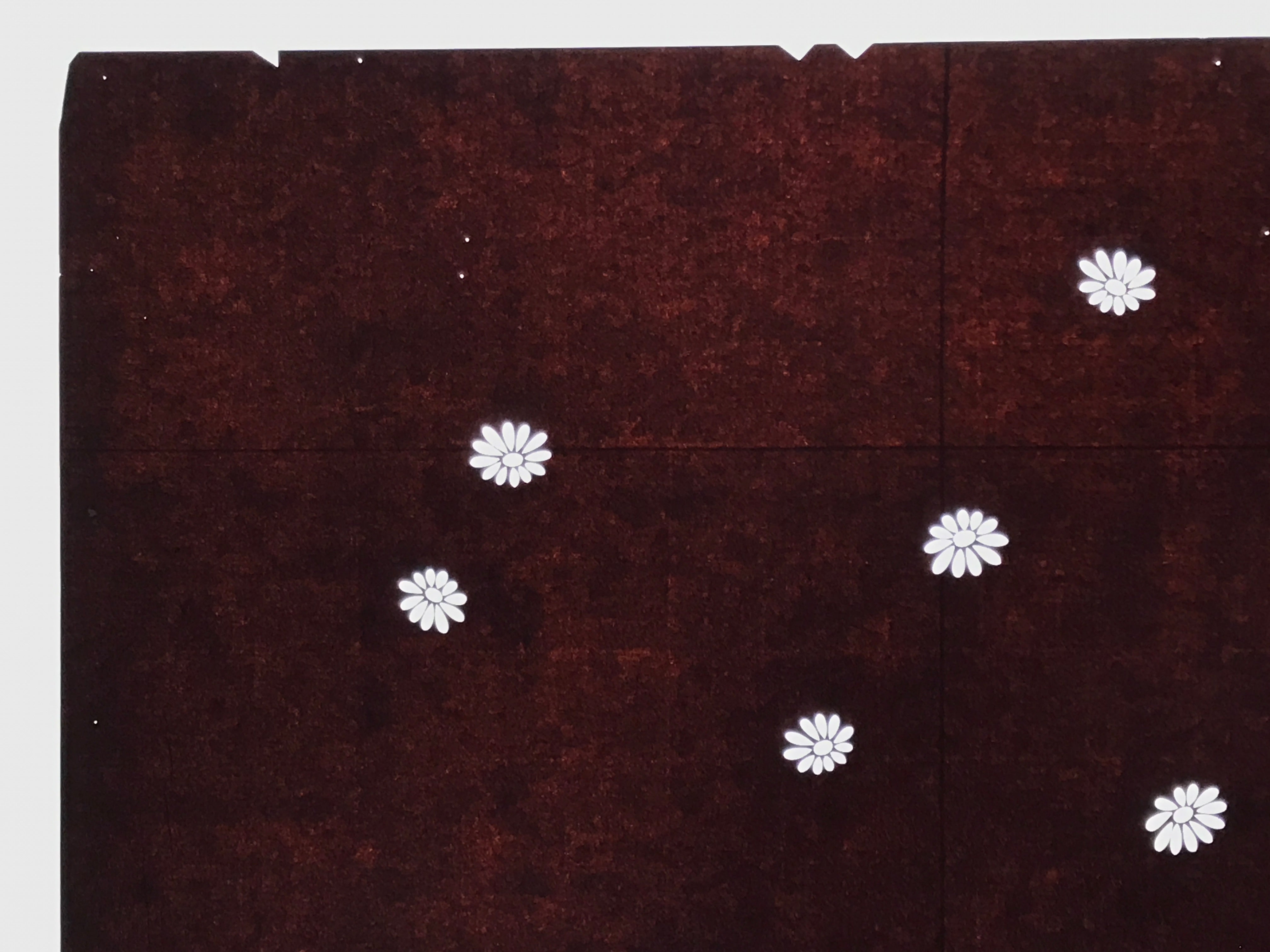 Antique Japanese Katagami Kimono Paper Stencil Katazome Floral Pattern 4Y697