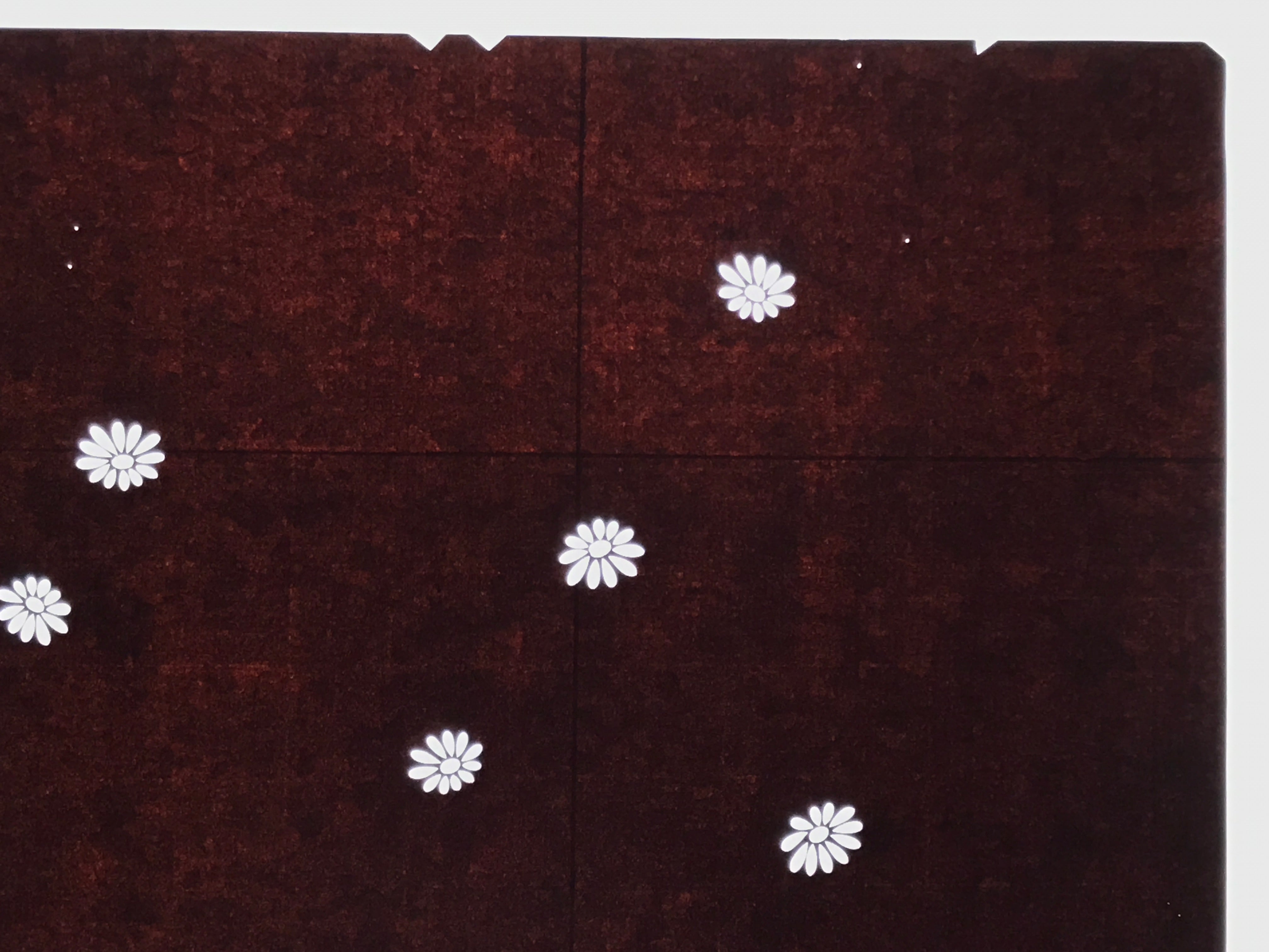 Antique Japanese Katagami Kimono Paper Stencil Katazome Floral Pattern 4Y697