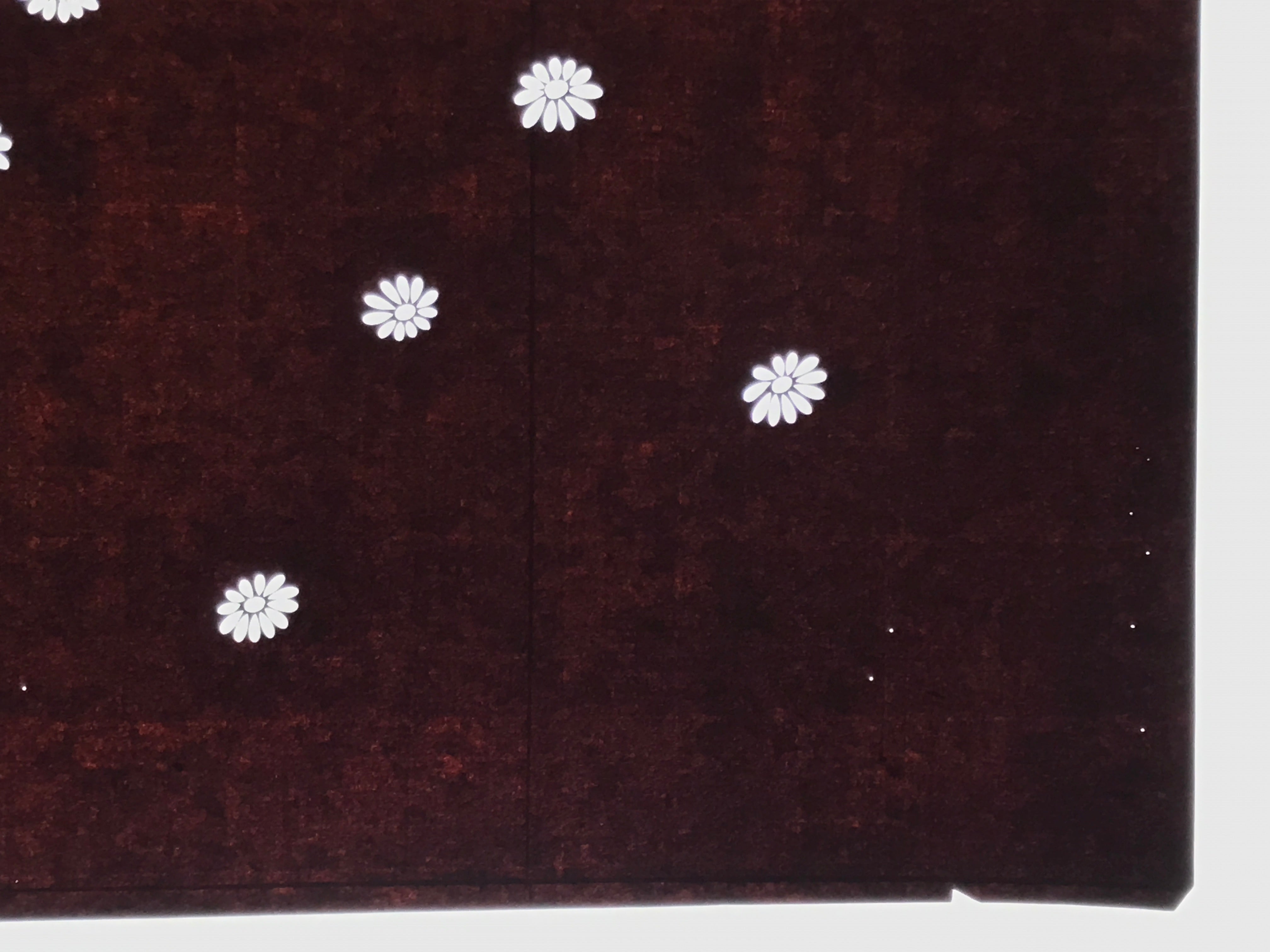 Antique Japanese Katagami Kimono Paper Stencil Katazome Floral Pattern 4Y697