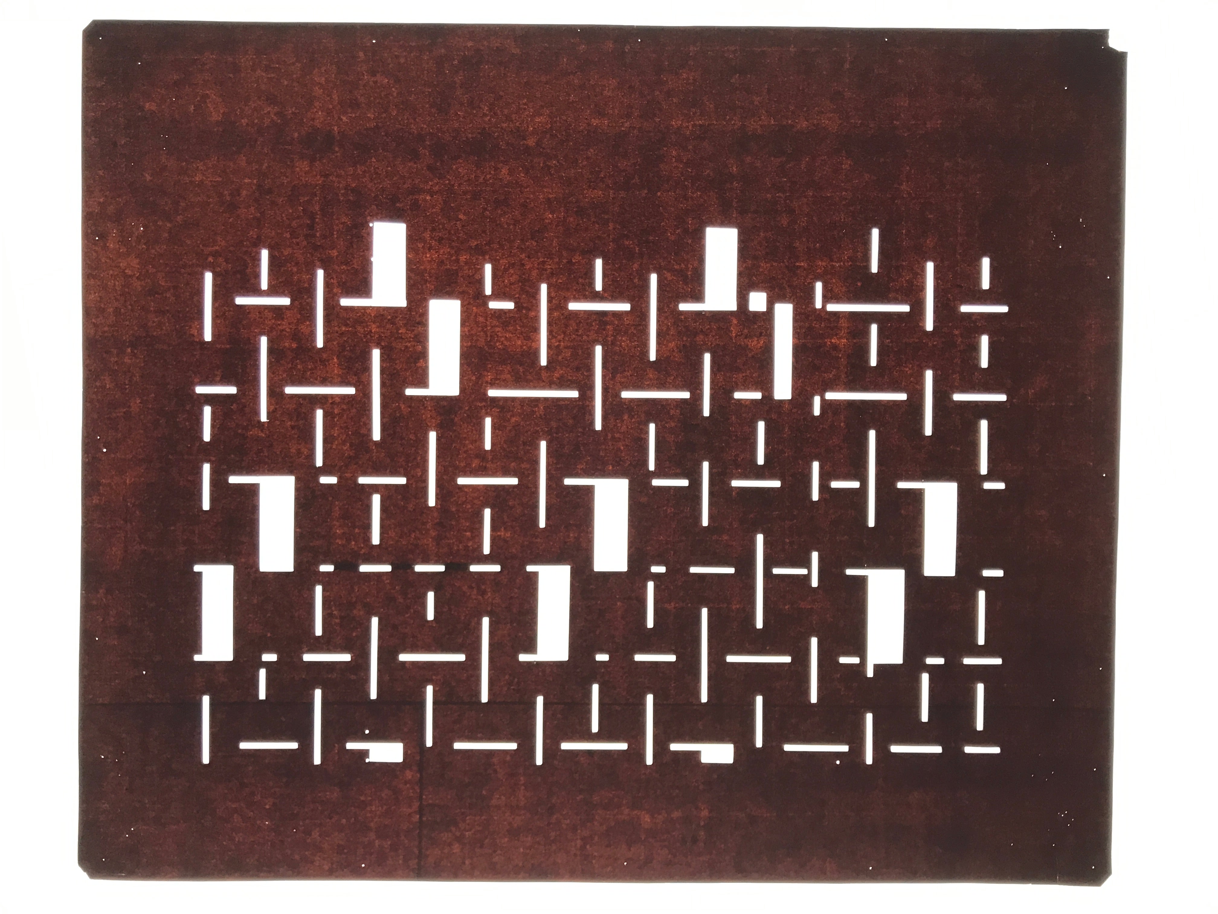 Antique Japanese Katagami Kimono Paper Stencil Katazome Line Block Design 4Y684