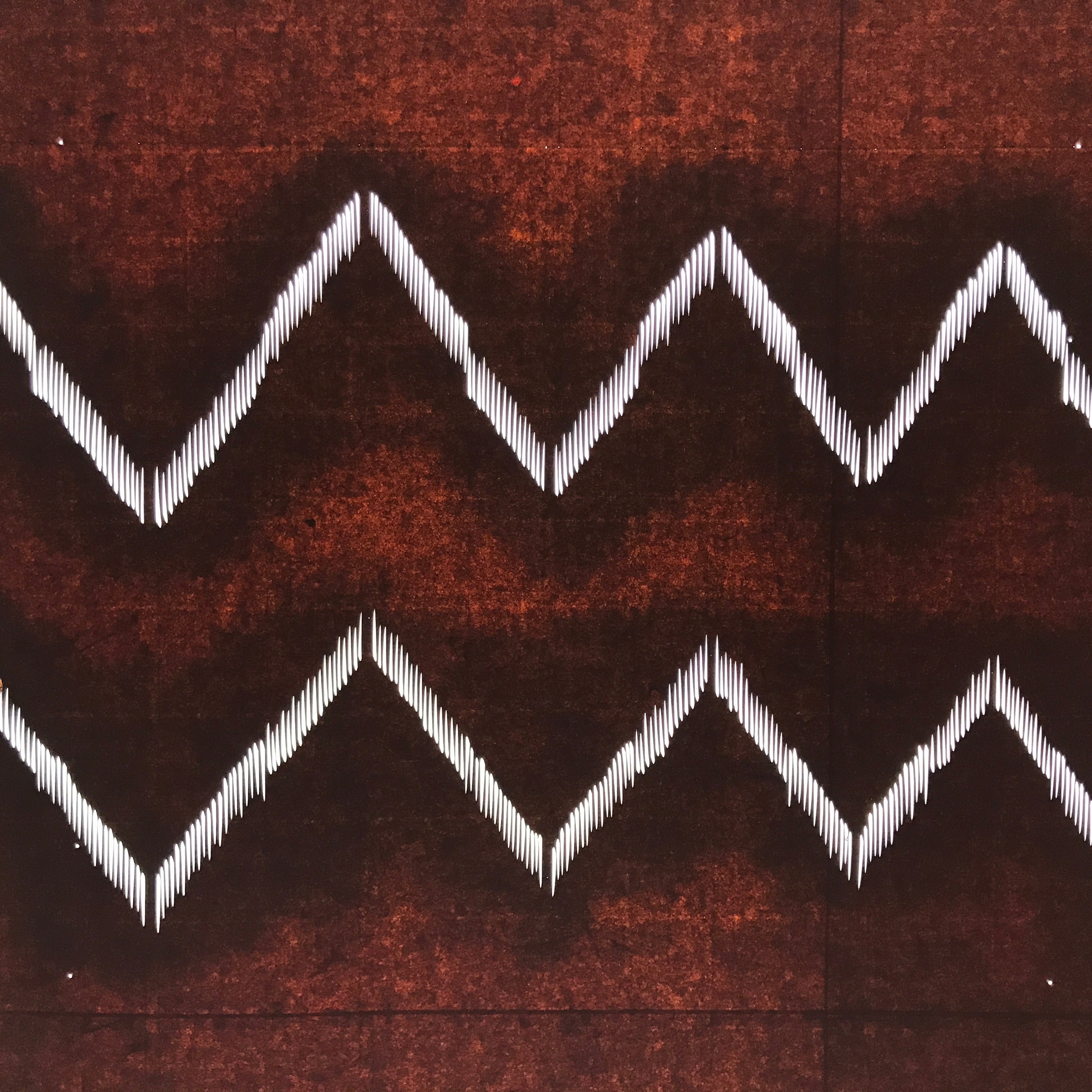 Antique Japanese Katagami Kimono Paper Stencil Katazome Mountain Line 4Y695