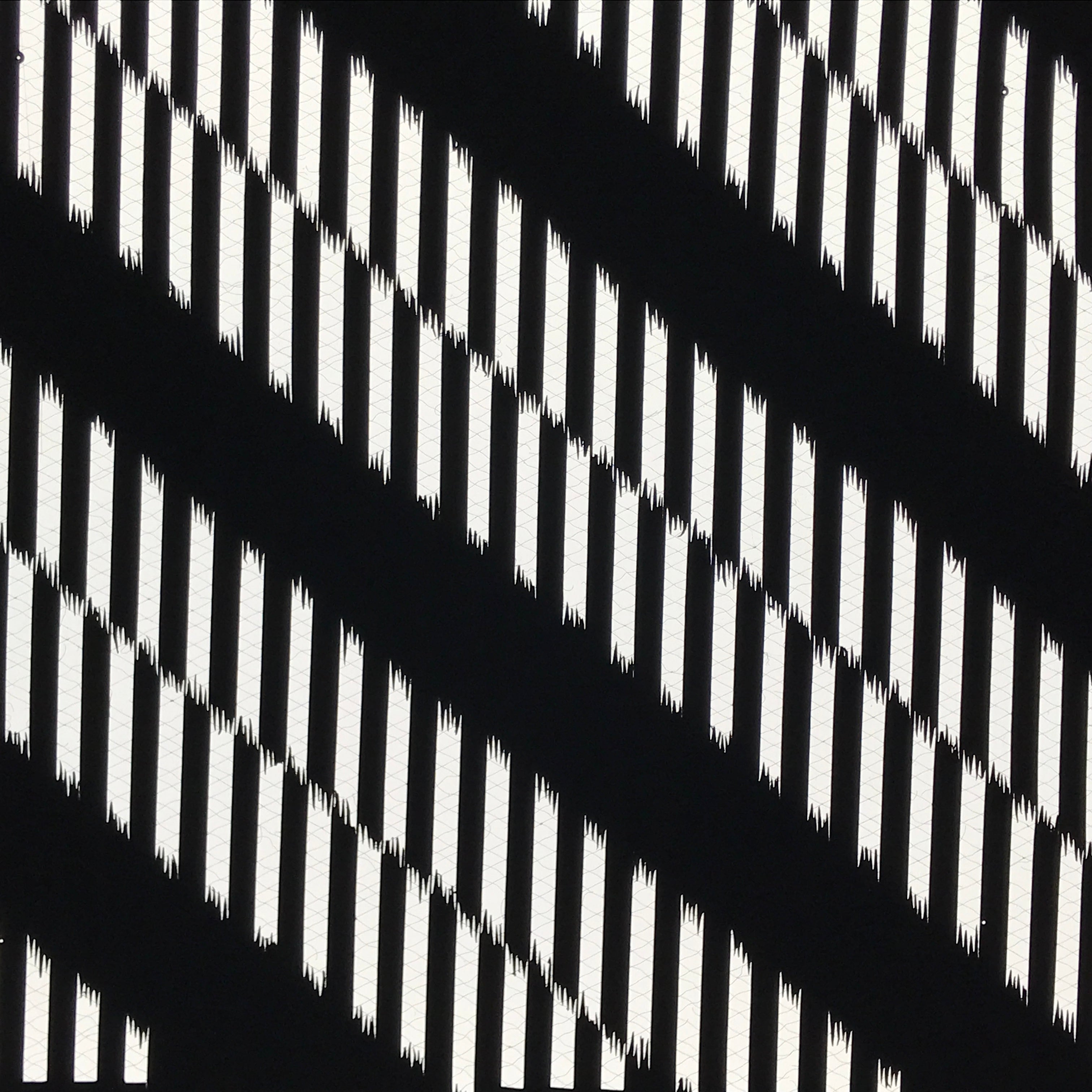 Antique Japanese Katagami Kimono Paper Stencil Katazome Vertical Lines 4Y669