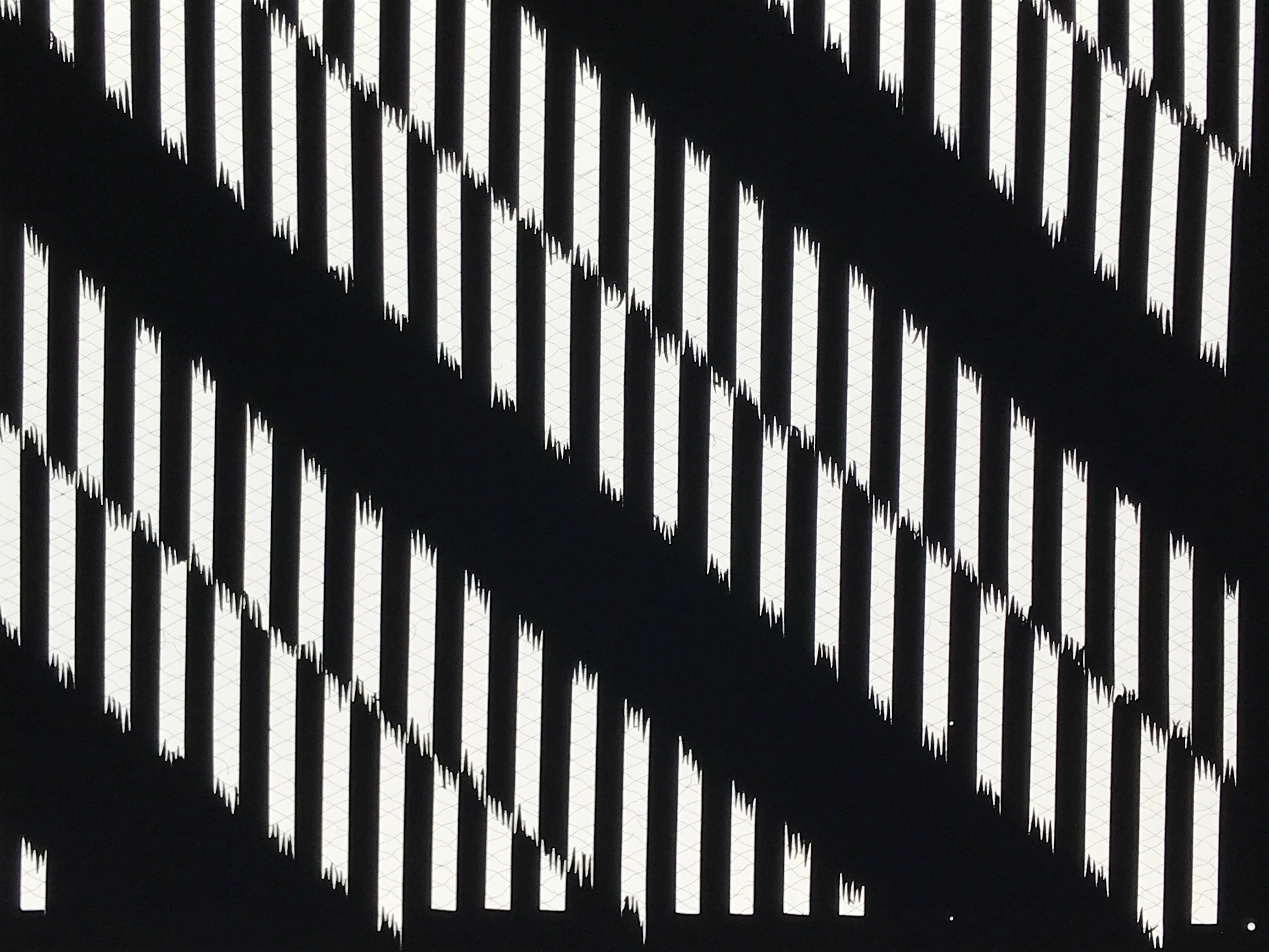 Antique Japanese Katagami Kimono Paper Stencil Katazome Vertical Lines 4Y669