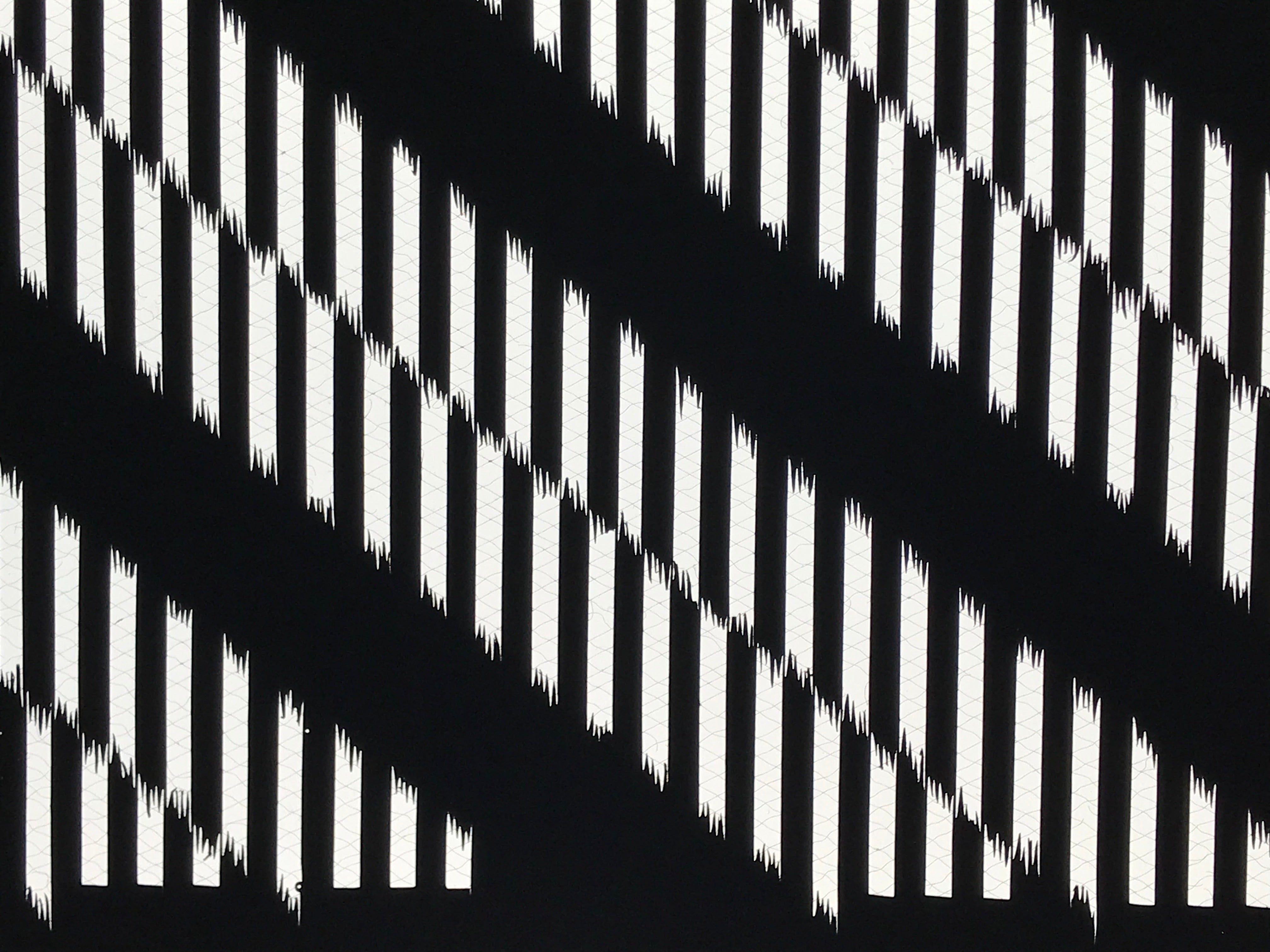 Antique Japanese Katagami Kimono Paper Stencil Katazome Vertical Lines 4Y669