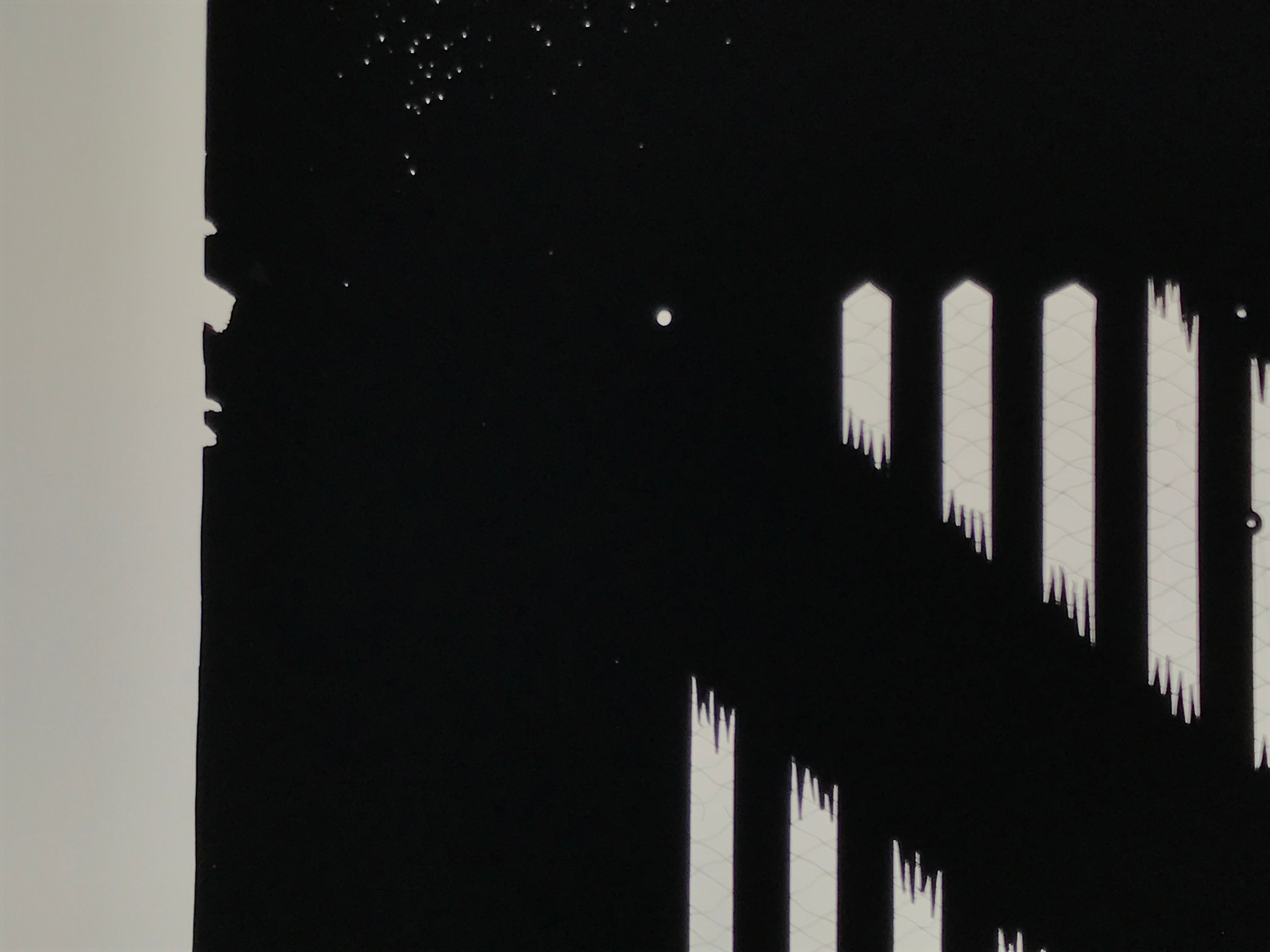 Antique Japanese Katagami Kimono Paper Stencil Katazome Vertical Lines 4Y669