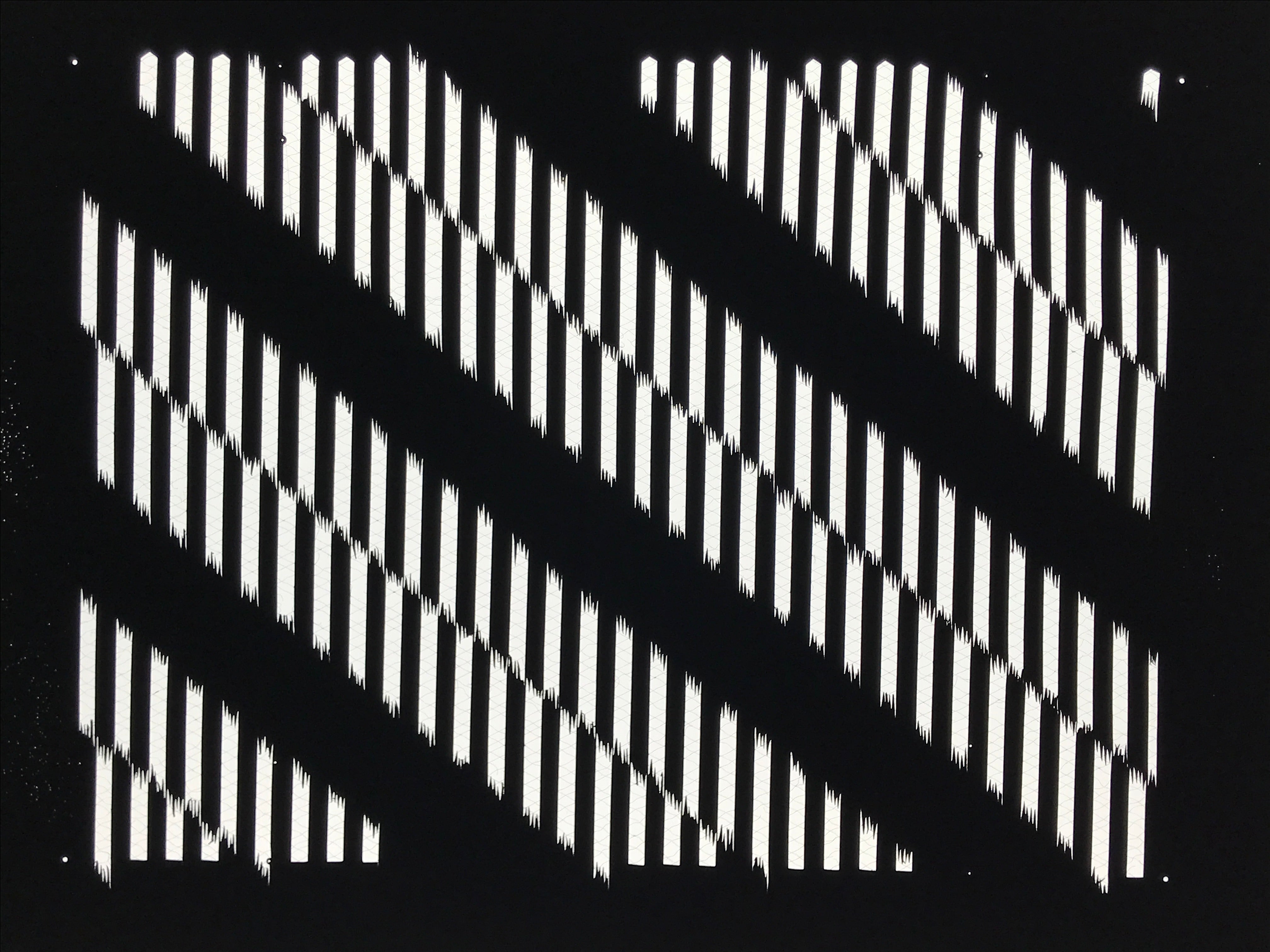 Antique Japanese Katagami Kimono Paper Stencil Katazome Vertical Lines 4Y669